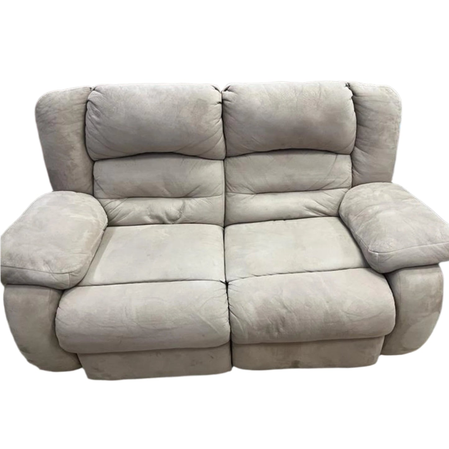 Microfiber-Upholstered Recliner Loveseat