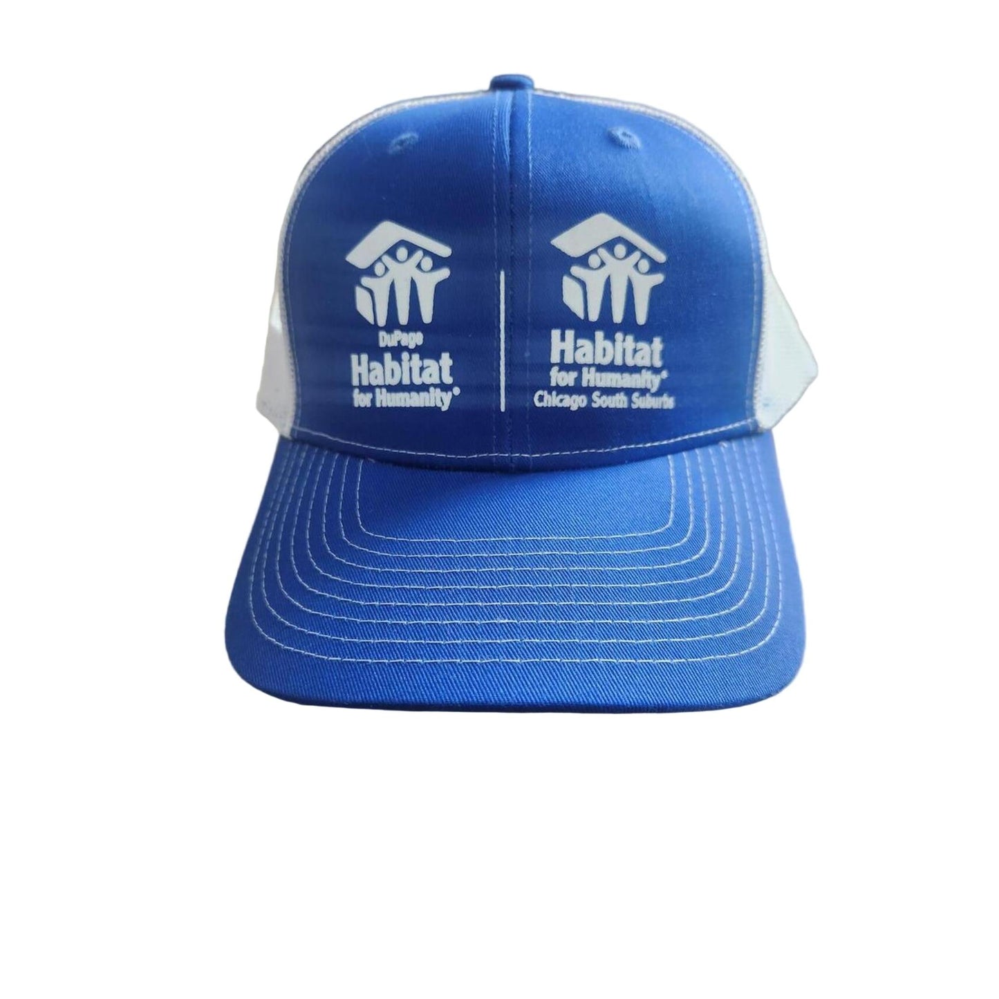 Blue Trucker Hat with Retired Dual Logo
