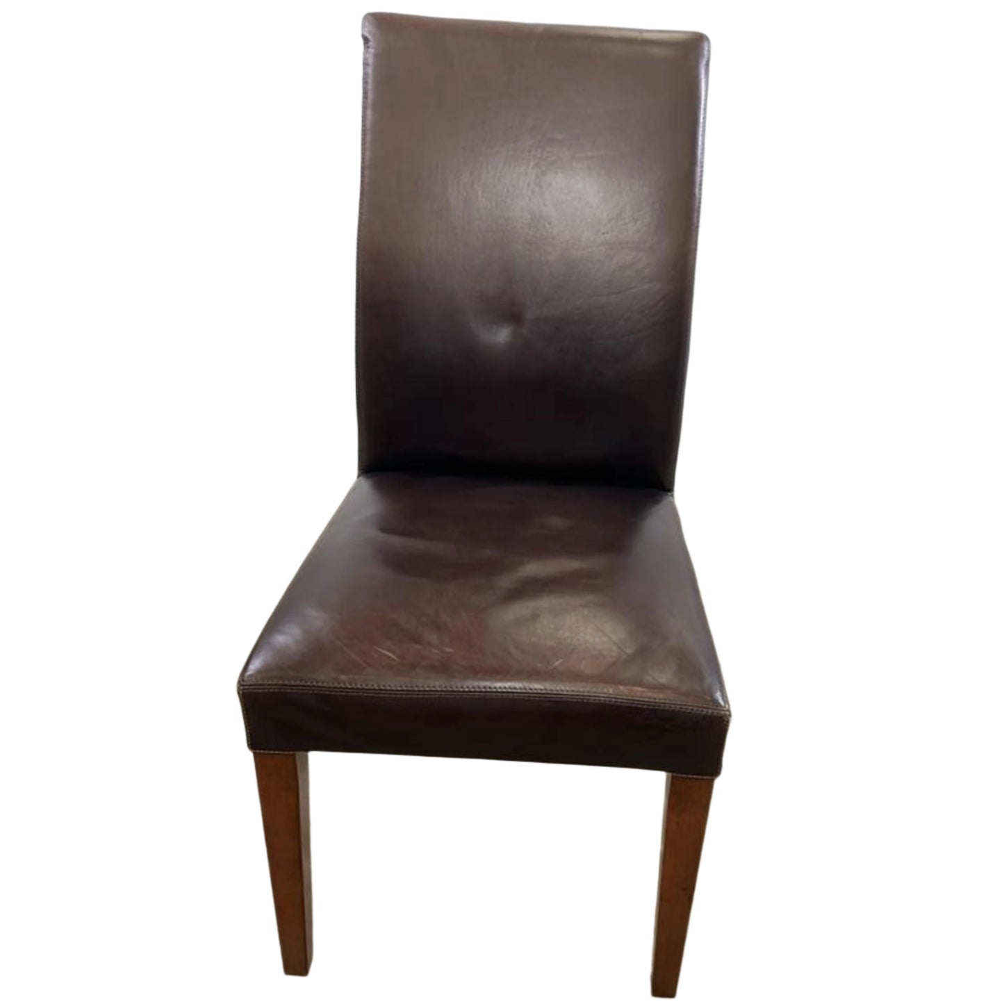 Brown Faux Leather Parson Dining Chair