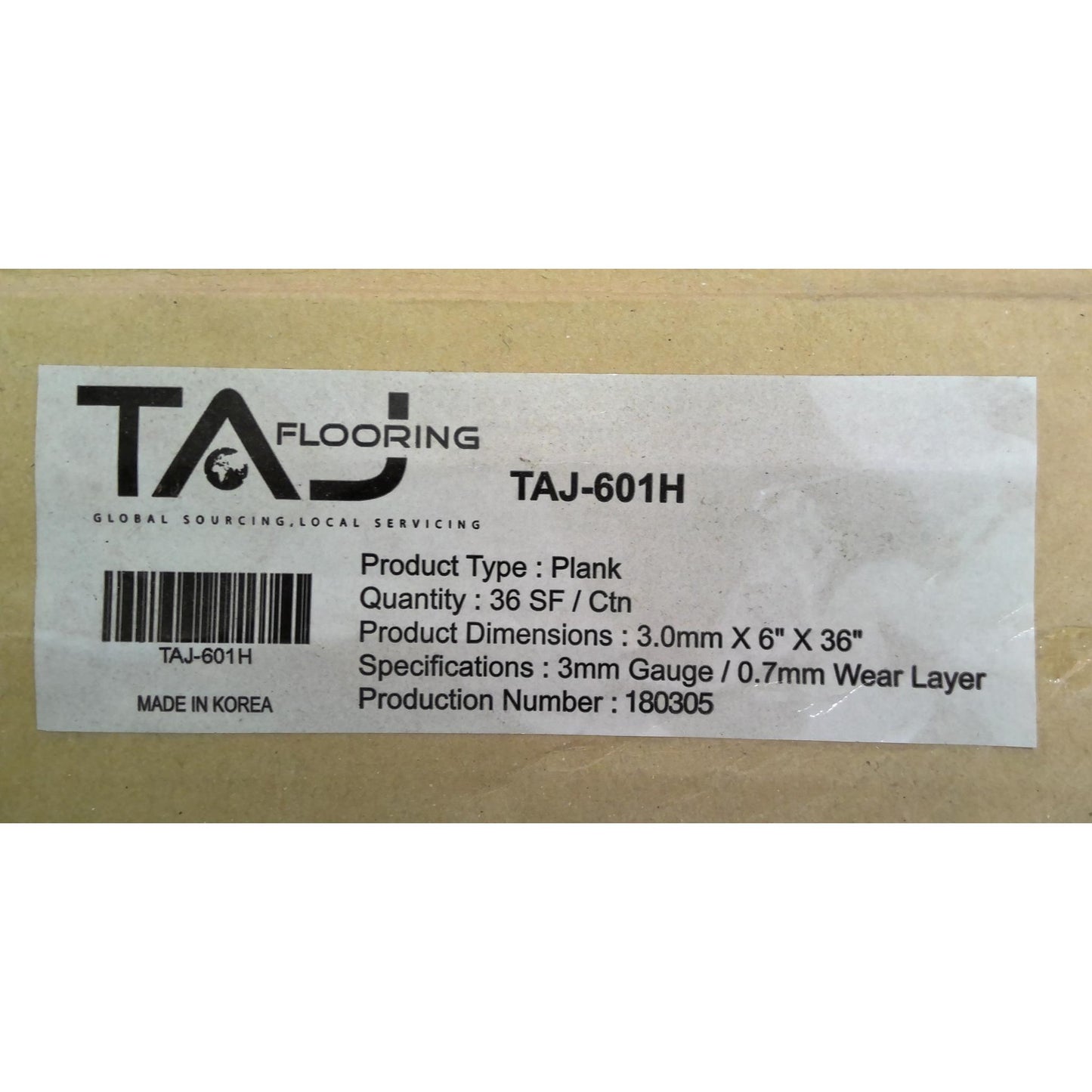 36 Square Feet of Gray Vinyl Plank Flooring