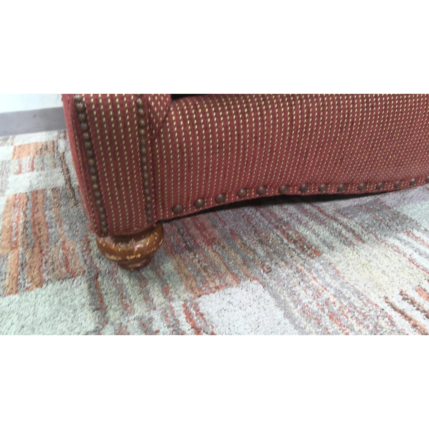 64" Maroon Striped Loveseat