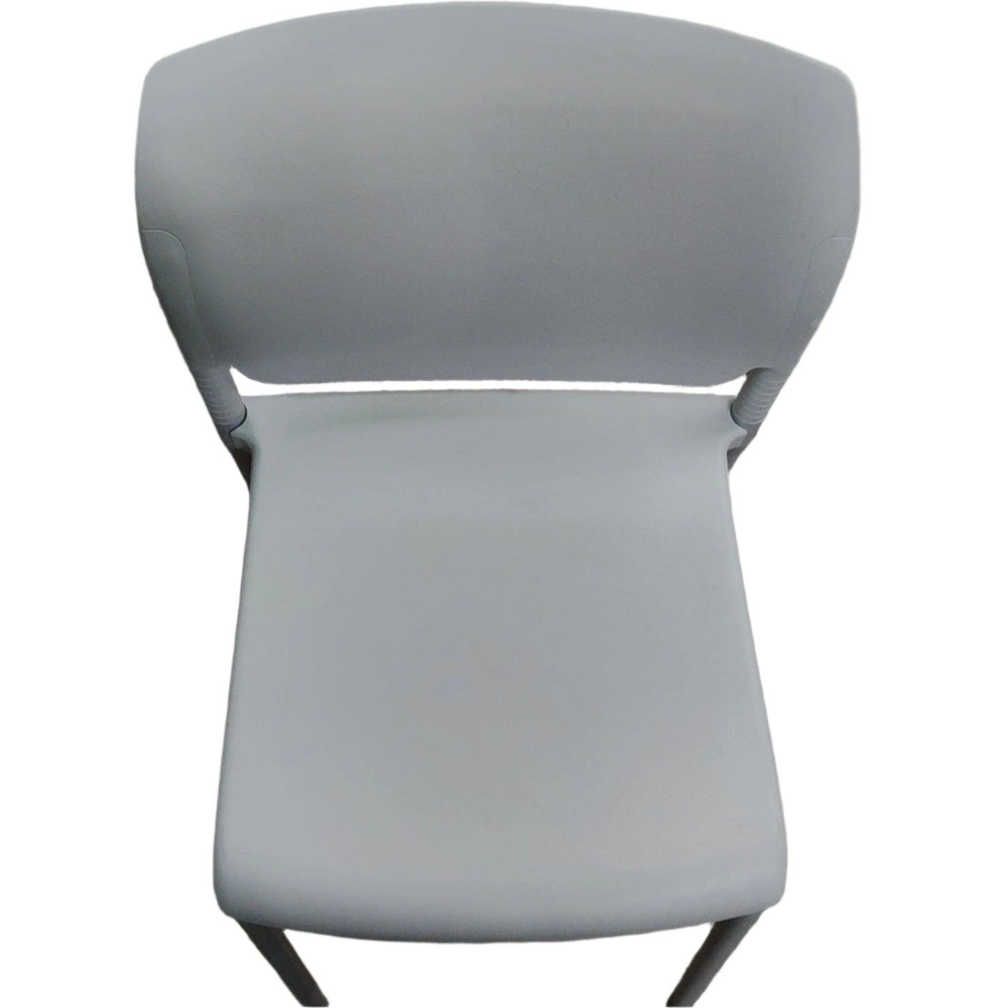 Armless Gray Stack Chair, front