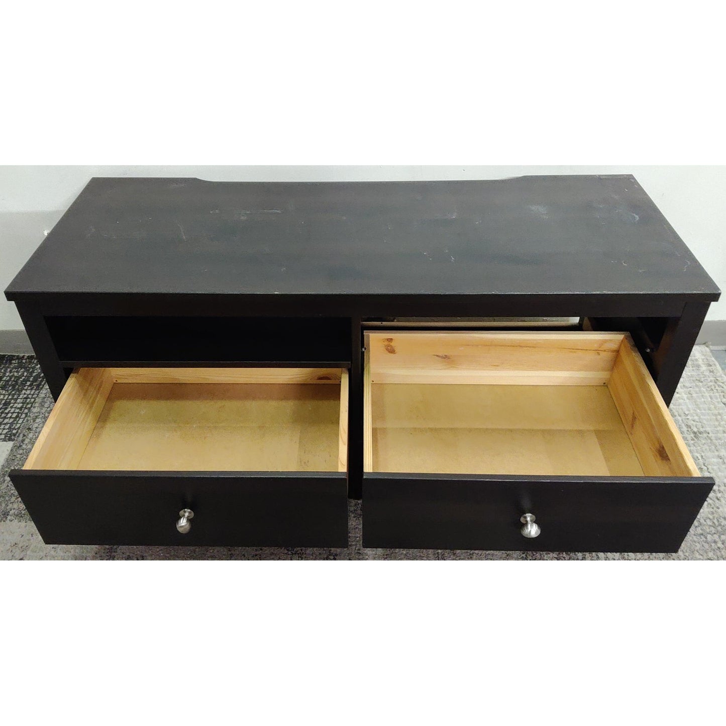 49" Black Wood TV Stand