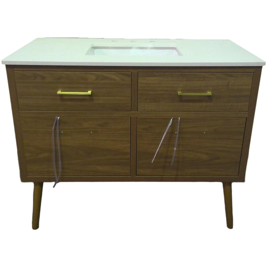 42" Modern Walnut Bath Vanity