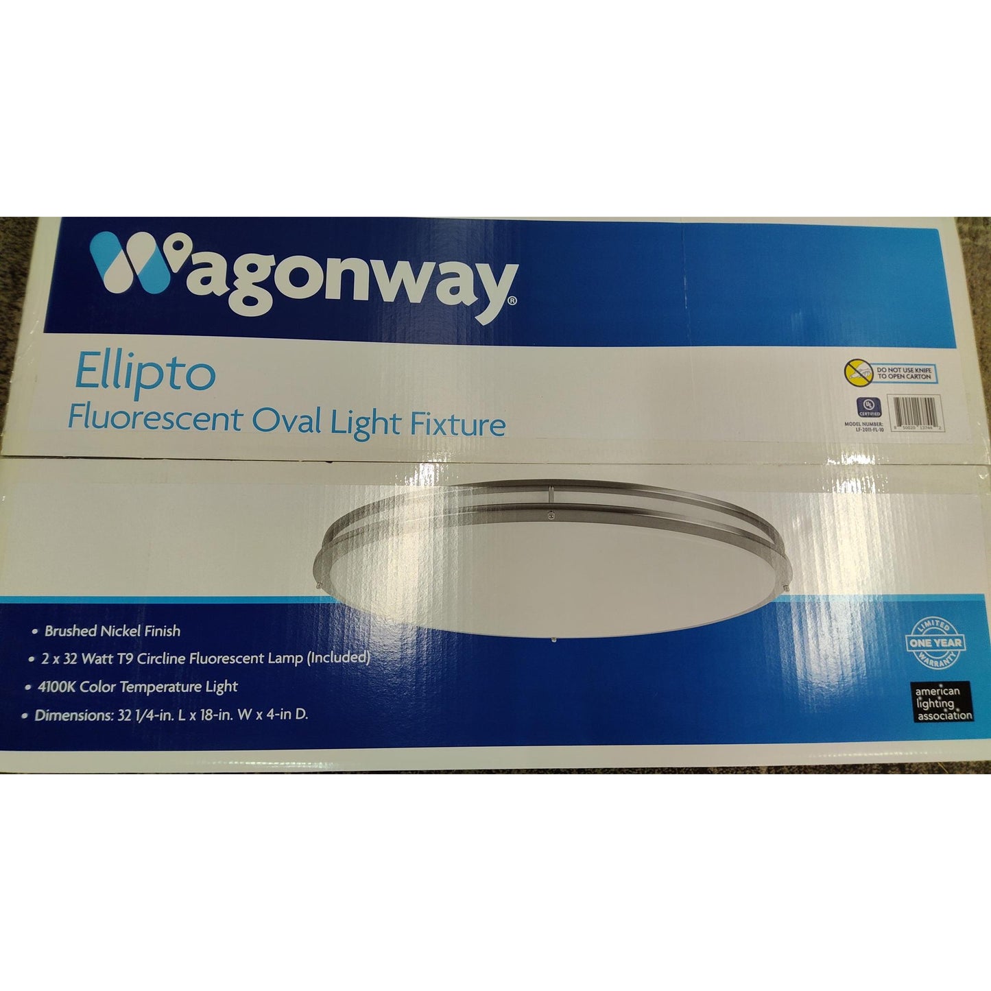32-Watt Brushed Nickel Fluorescent Oval Light Fixture