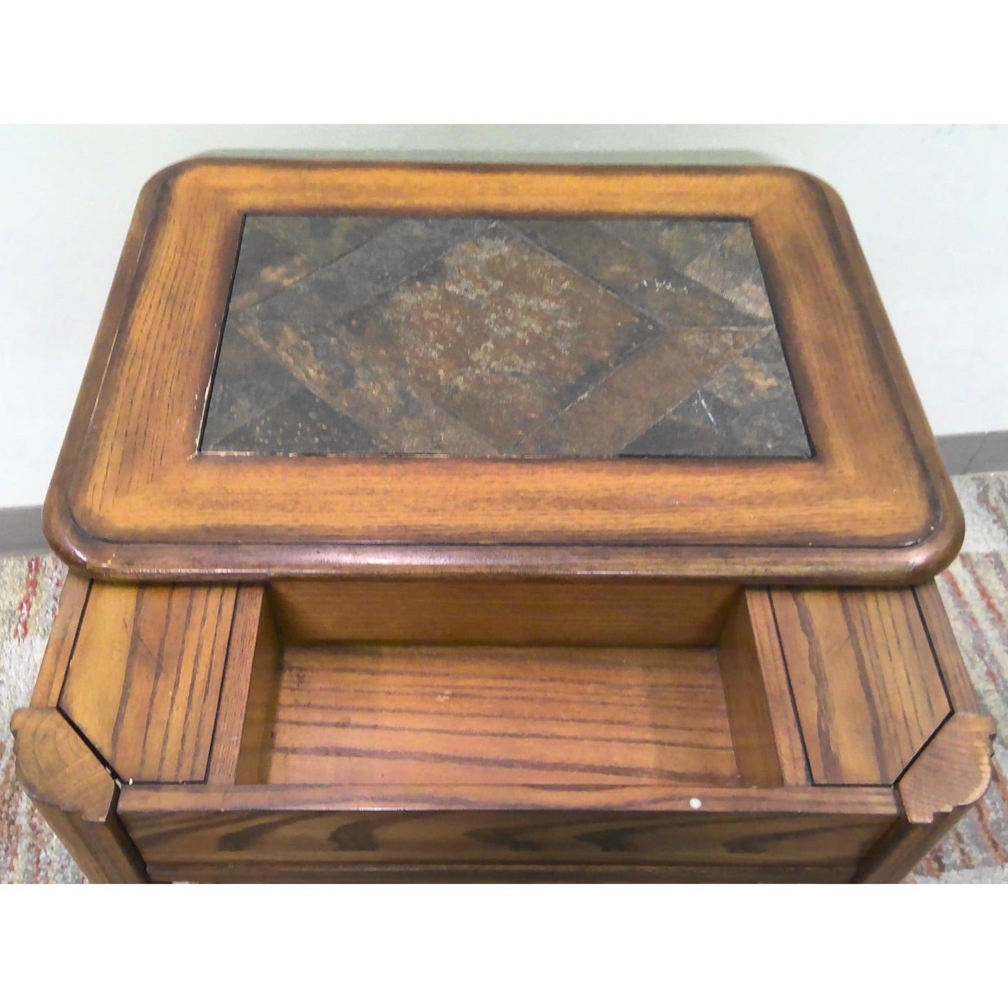 Tile Top End Table with Storage