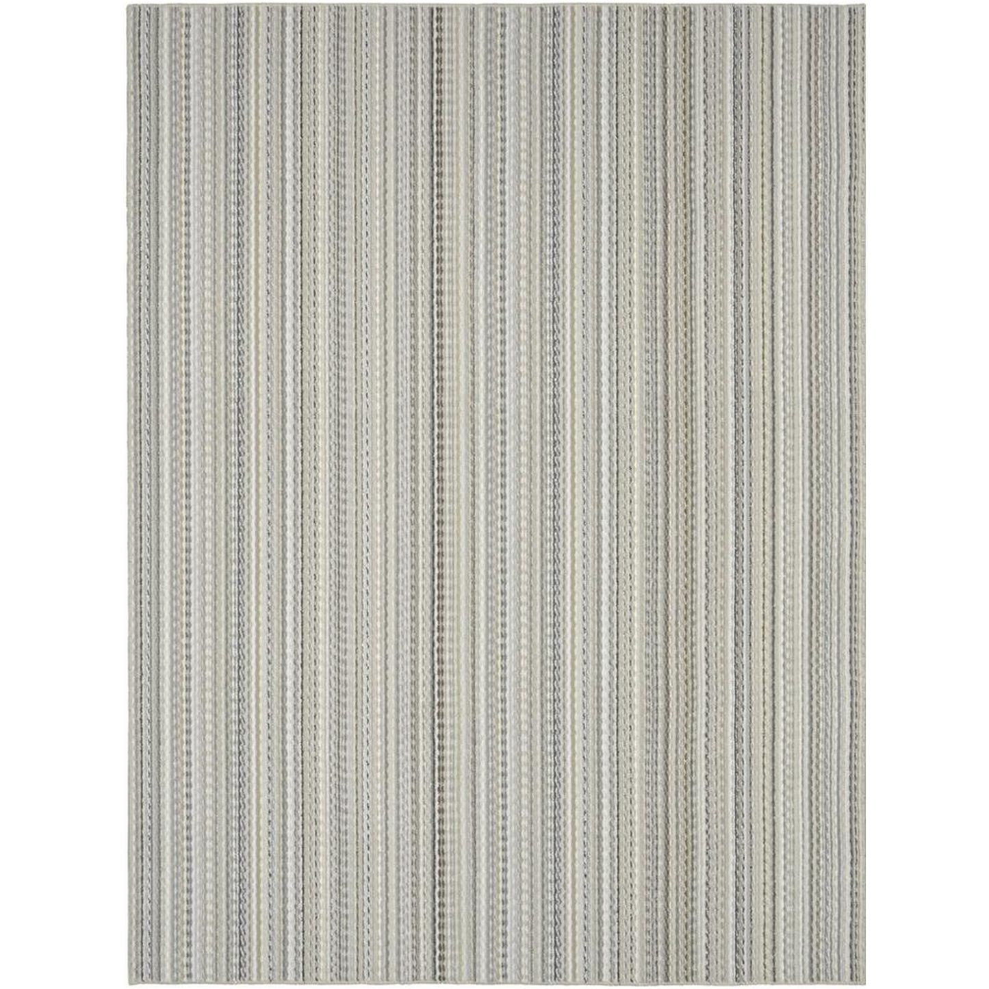Carnival Stripe Assorted Earth Tone 7'x12' Modern Stain Resistant Area Rug