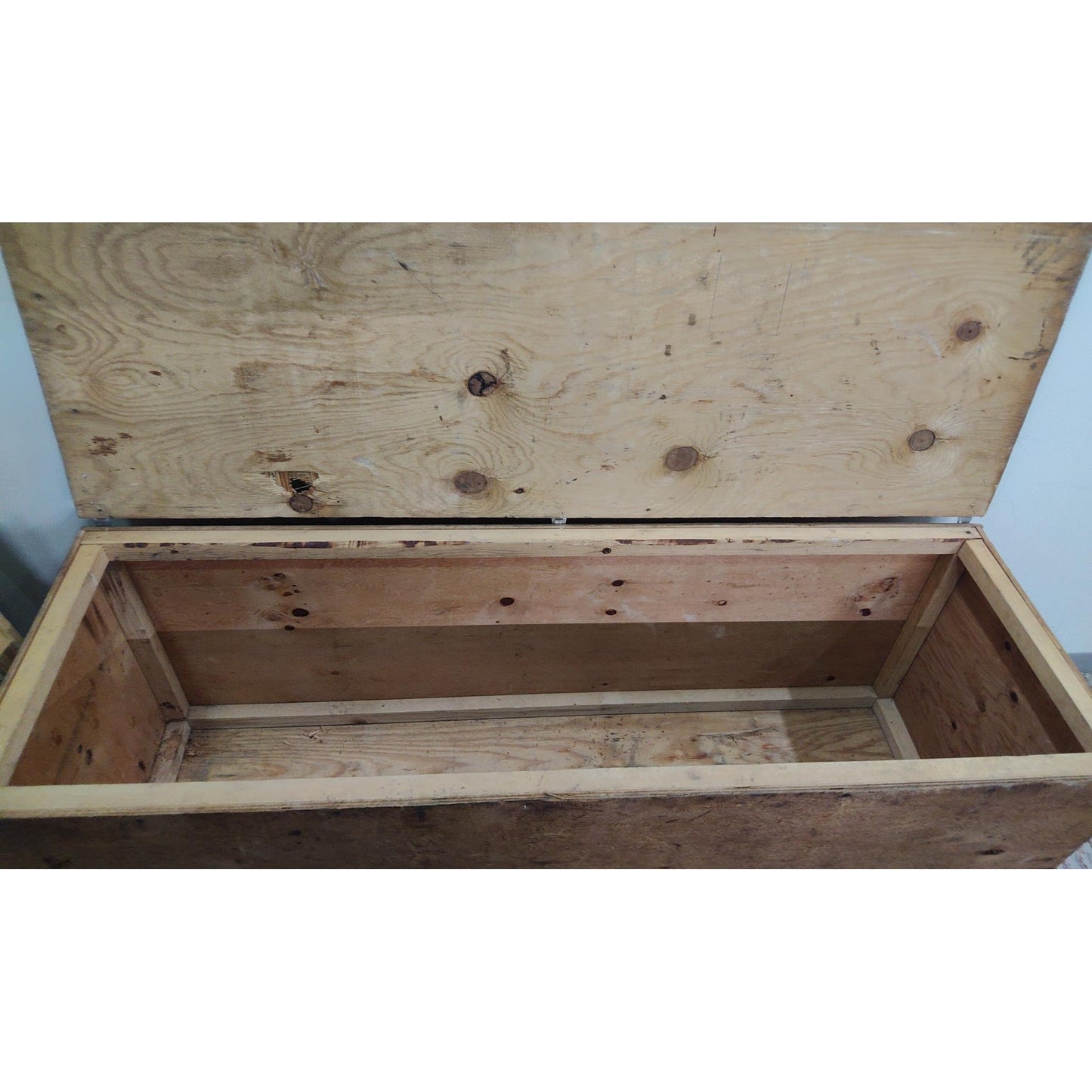 71" Rolling Wood Storage Bin