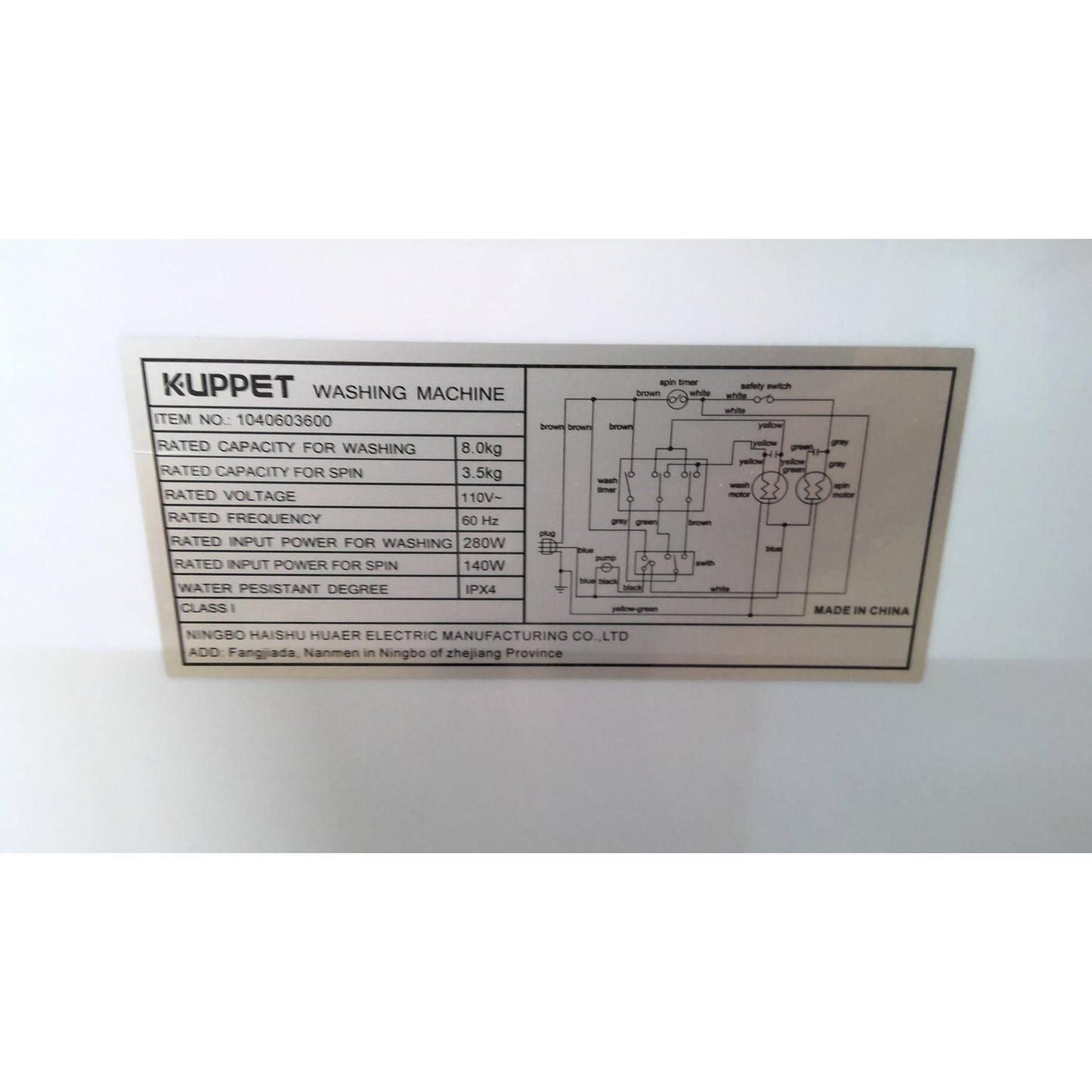 Kuppet Compact Twin Tub 26 lbs Top Load Washing Machine with Built-in Drain Pump