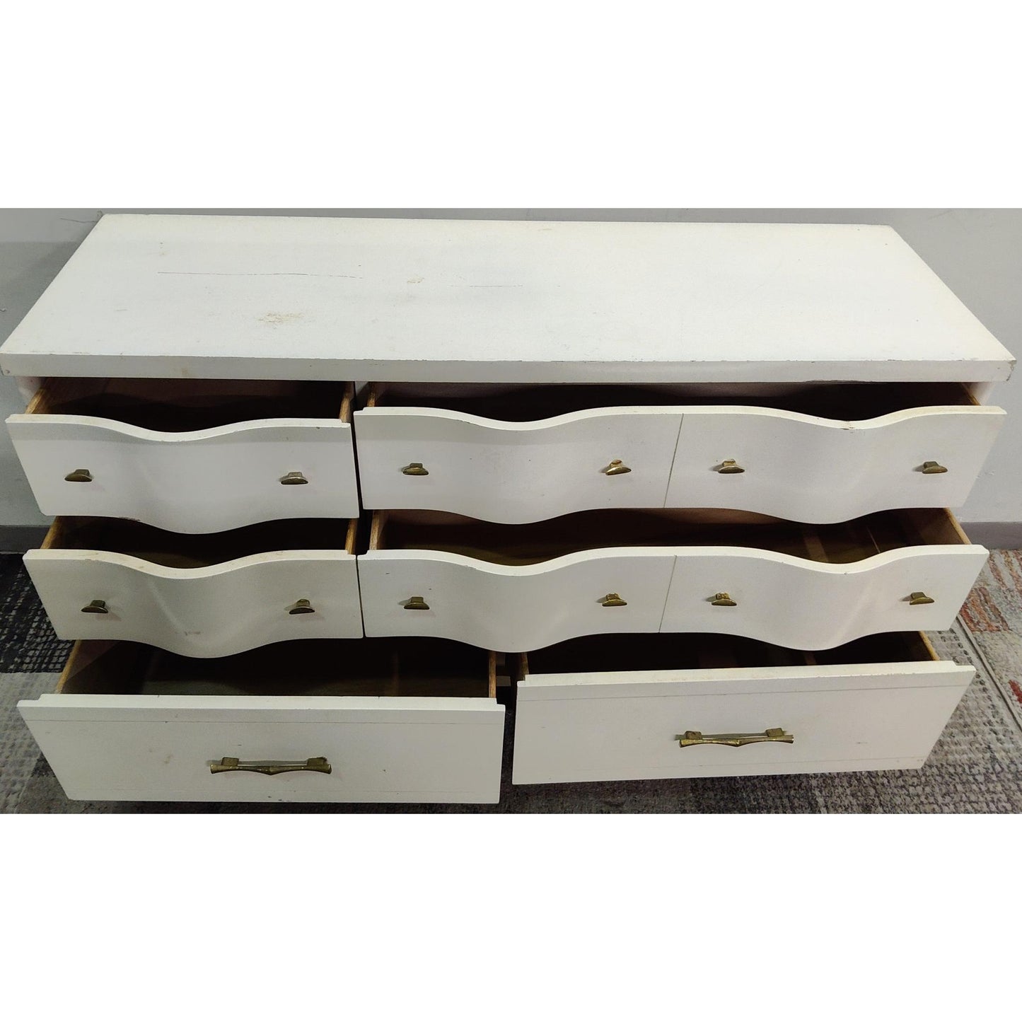 52" White Wood Dresser