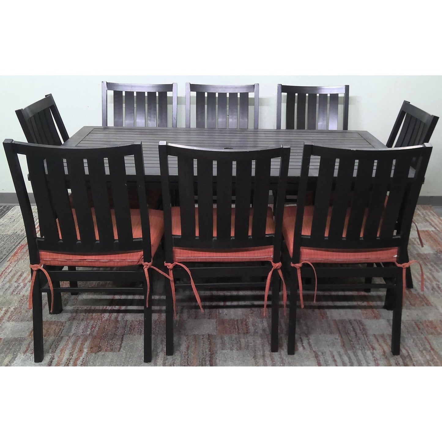 72" Metal Patio Table with 8 Chairs
