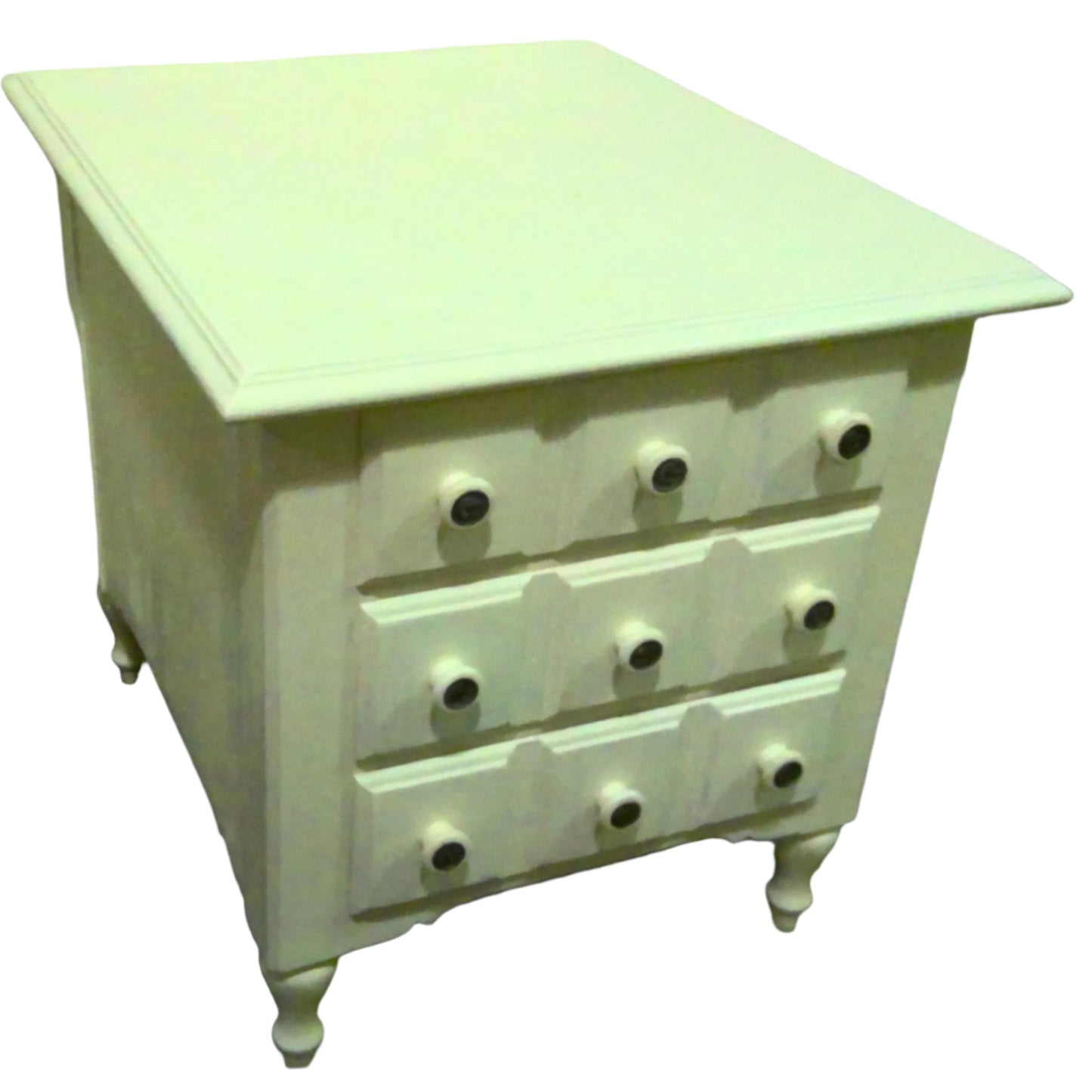 White 3-Drawer End Table