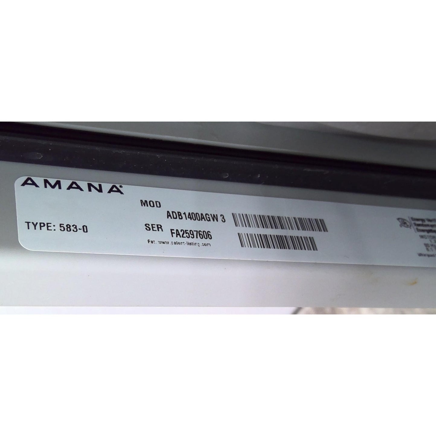 White Amana Dishwasher