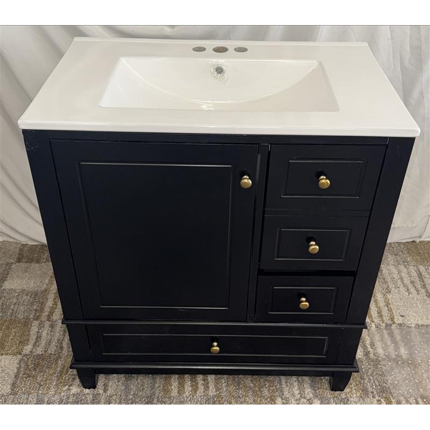 Black Bathroom Vanity w/ Sink