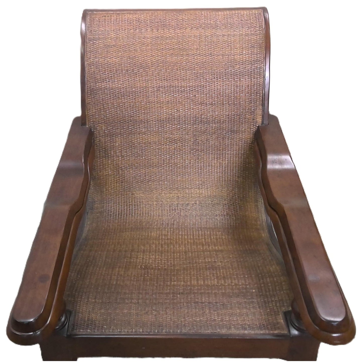 Wood and Rattan Plantation Chair