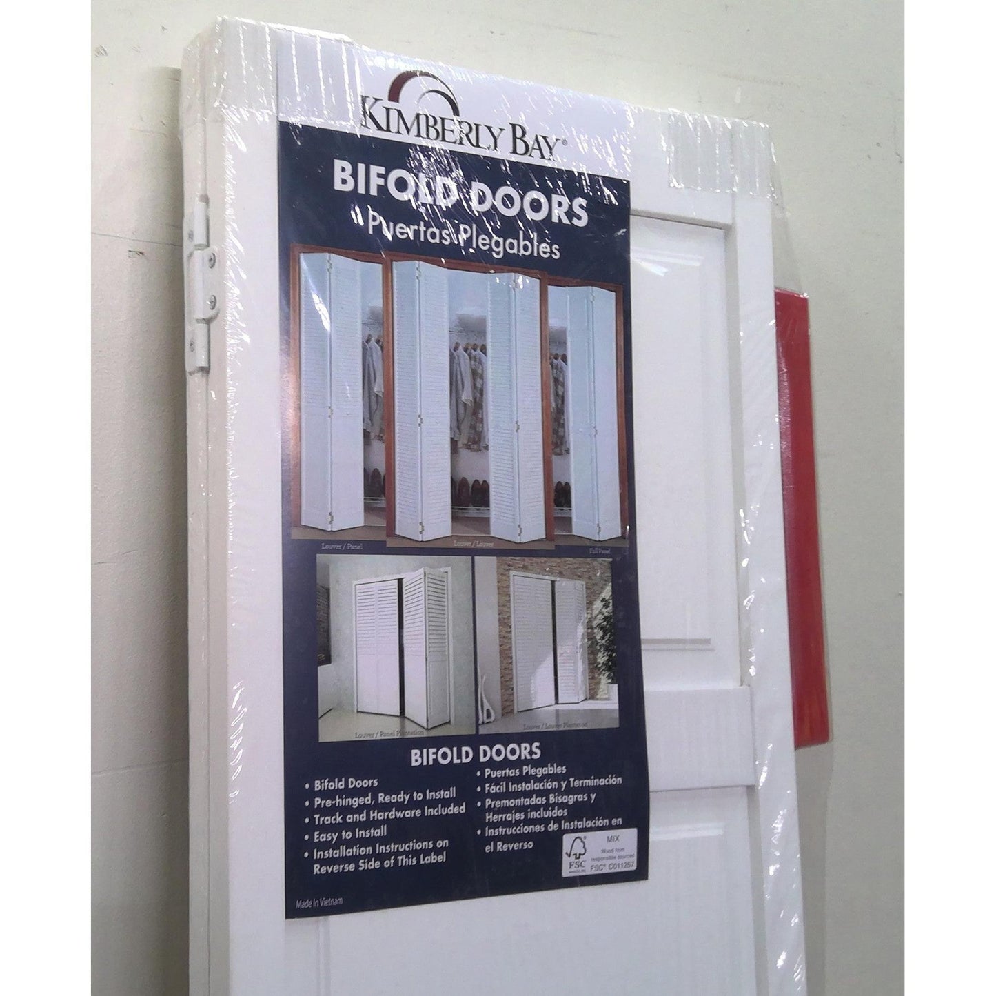 30" x 80" White 6-Panel Solid Core Wood Interior Closet Bi-Fold Door