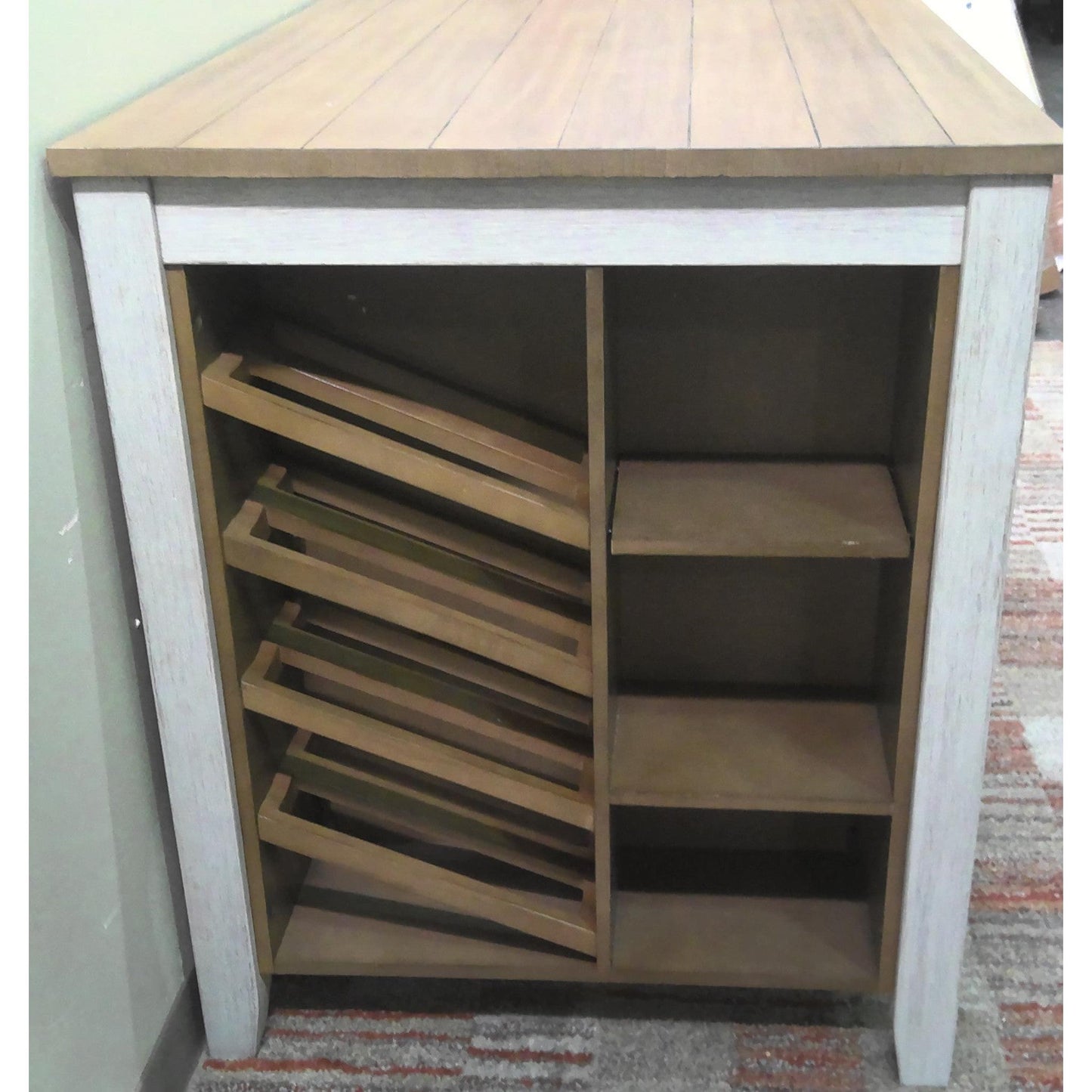 Counter Height Dining Table with Built-In Wine Rack