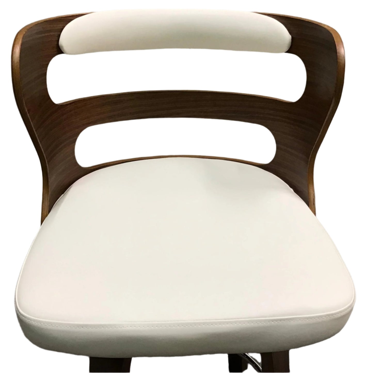Faux Leather and Walnut Counter-Height Barstool