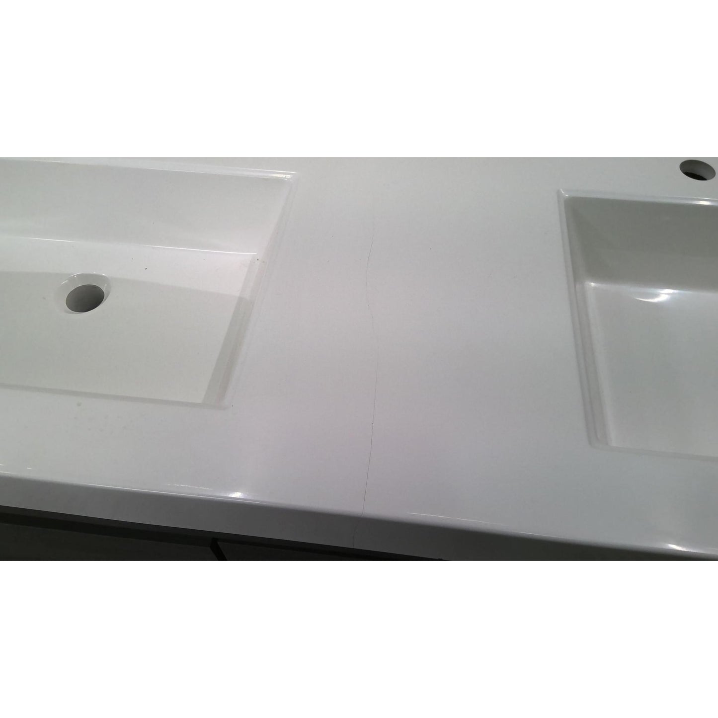 60" Gray Double Sink Vanity with White Cultured Marble Top