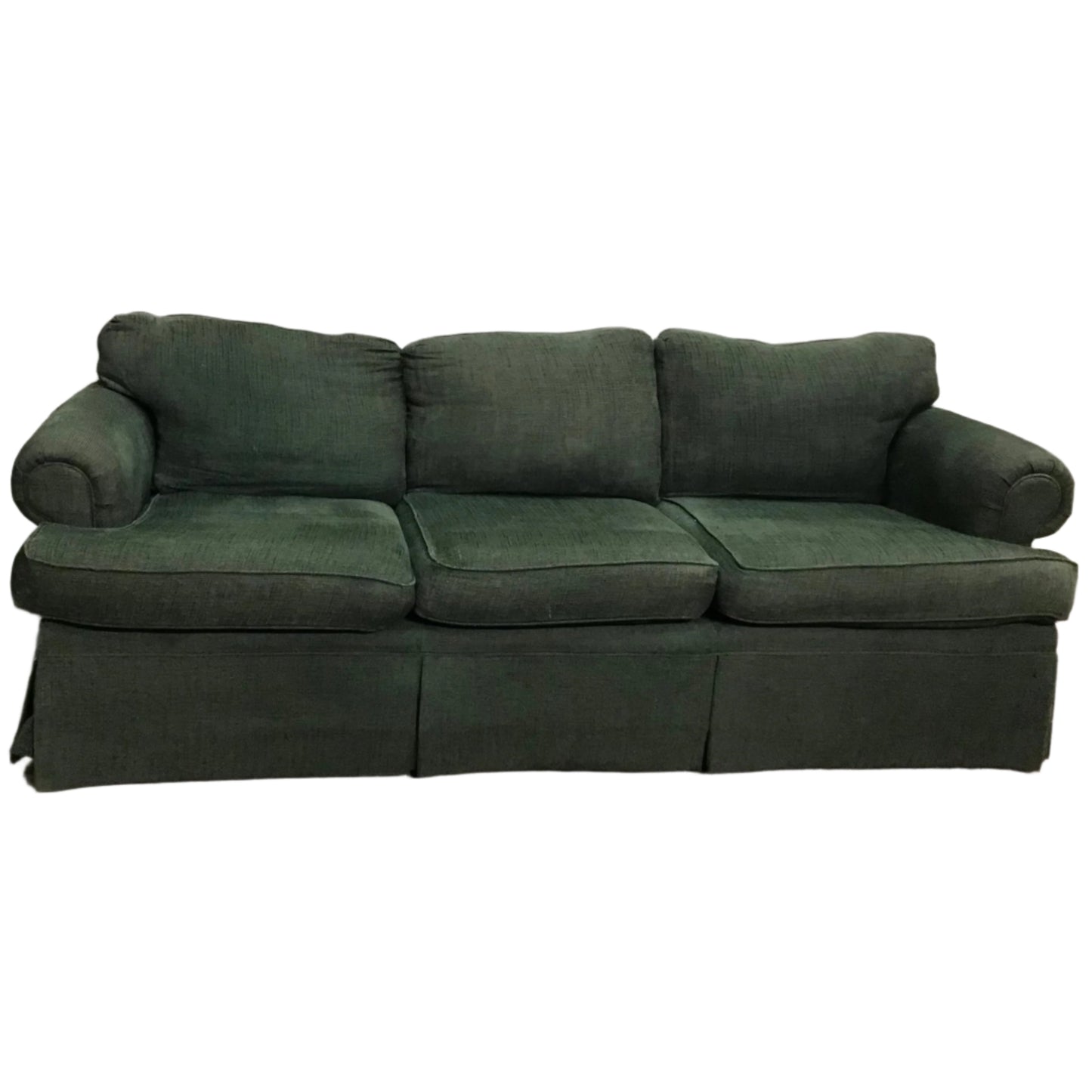 86" Green Chenille Sofa