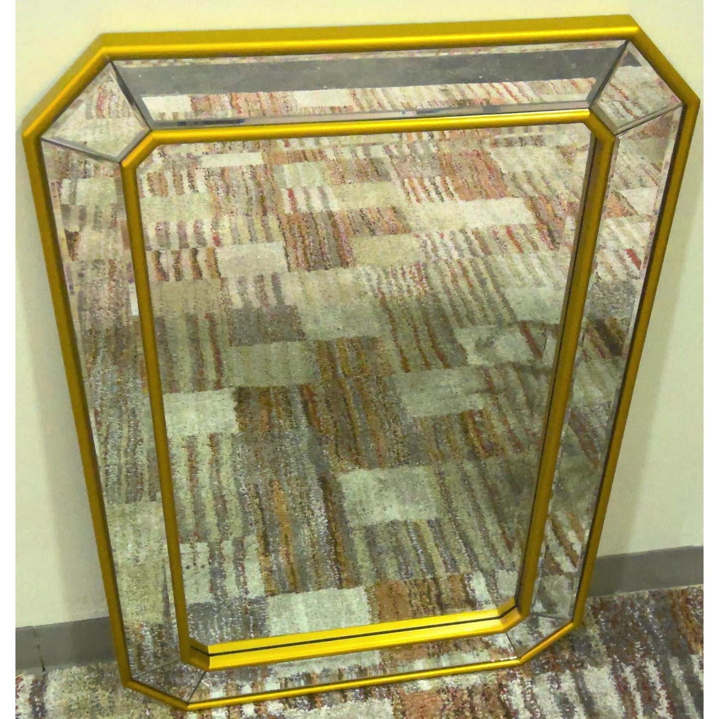24" Geometric Brass Mirror