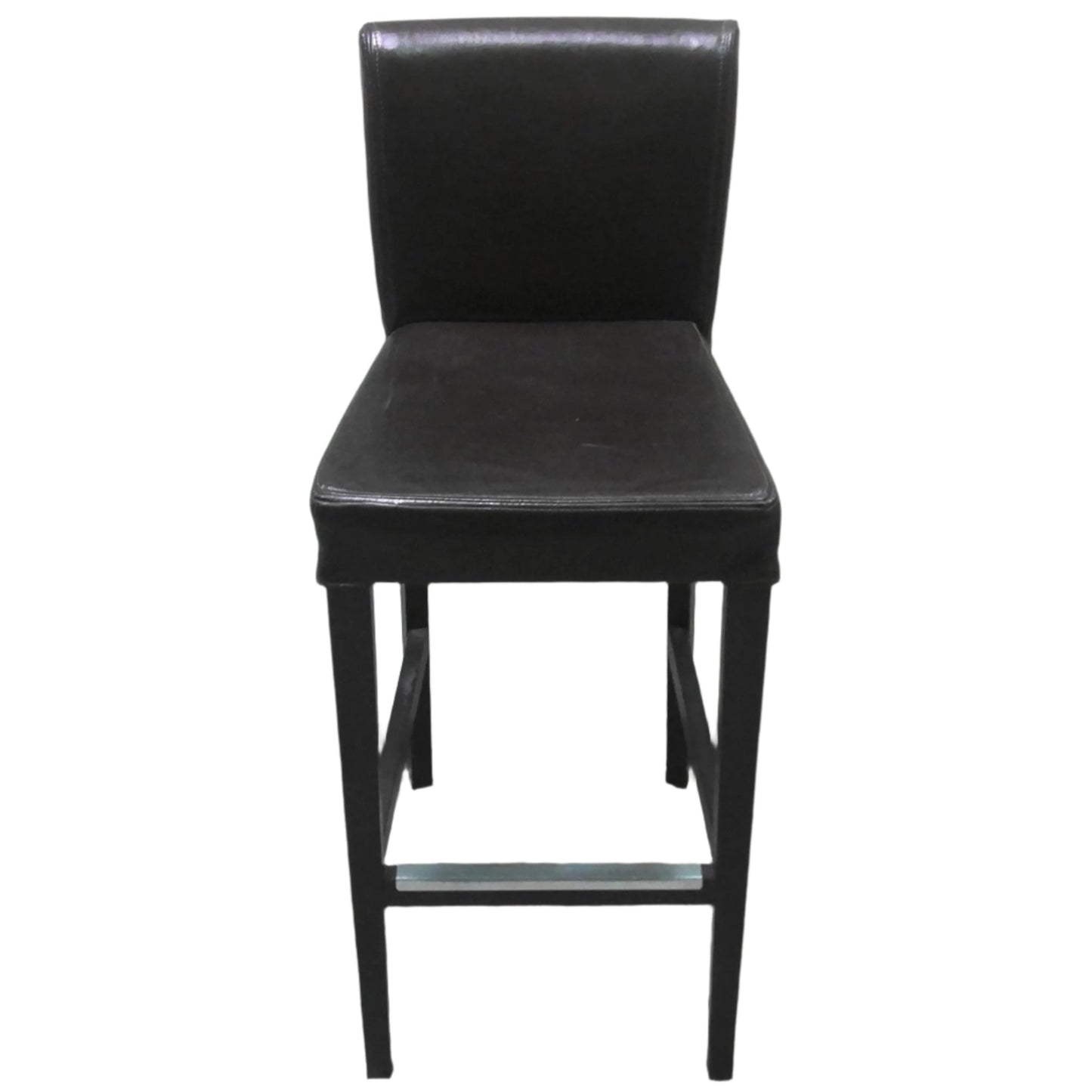 Black Faux Leather Barstool