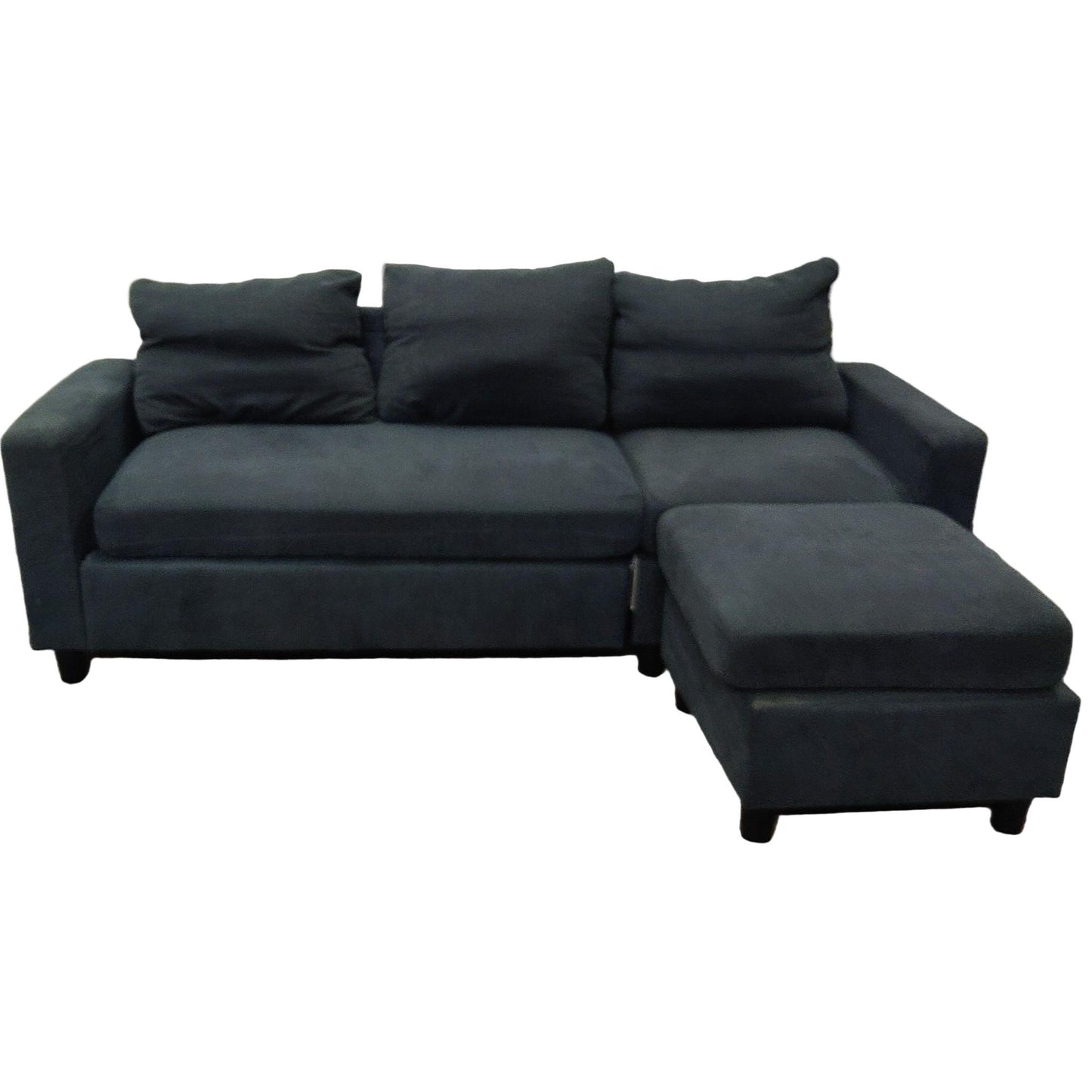 Gray Sectional Sofa with Ottoman