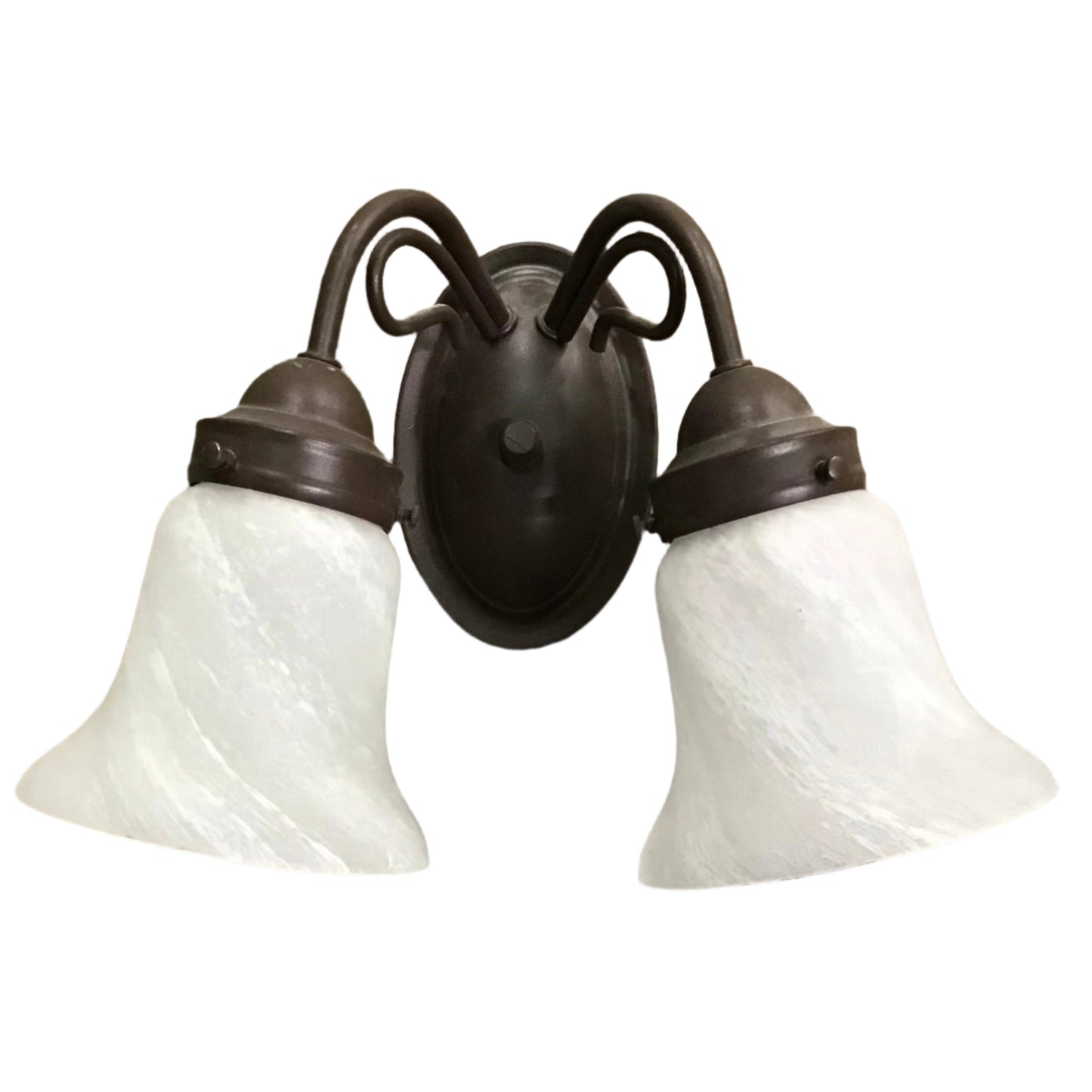 2-Light Bath Vanity Light with Alabaster Glass, front