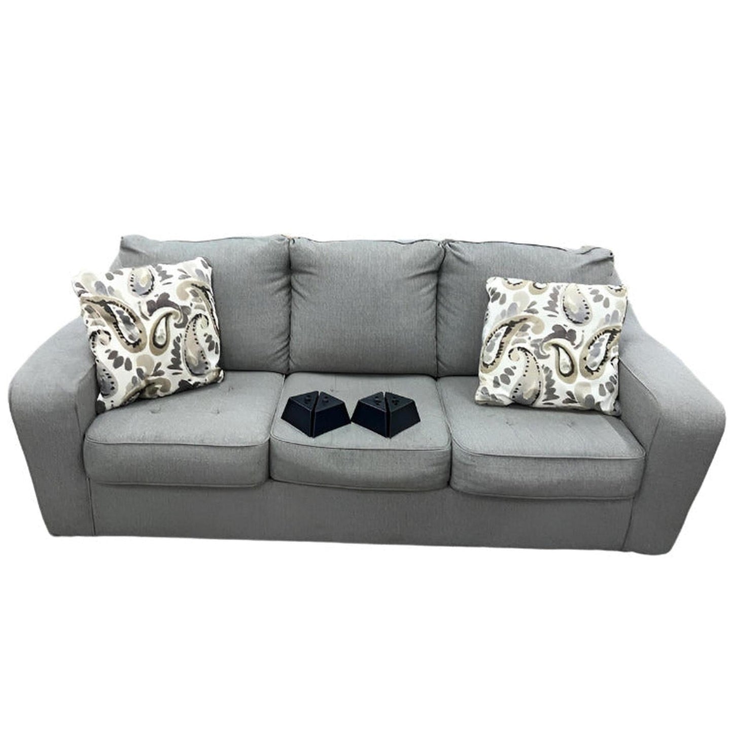 Gray Fabric-Upholstered Sofa