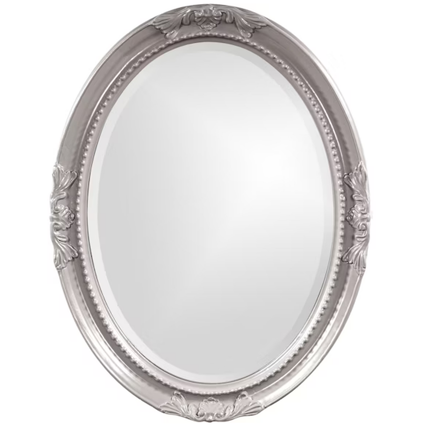 Glossy Nickel Queen Ann Antique Style Mirror