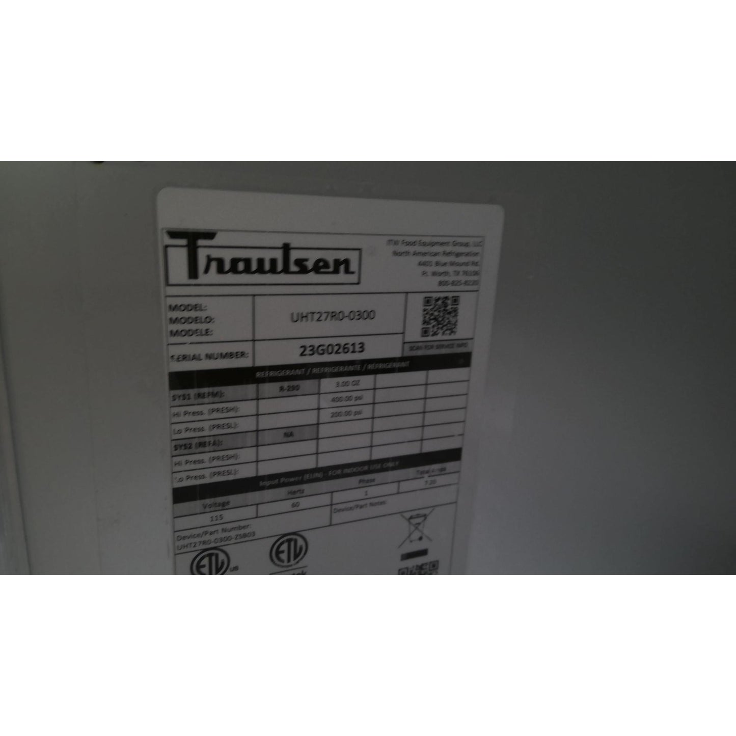 Traulsen 27" Undercounter Refrigerator