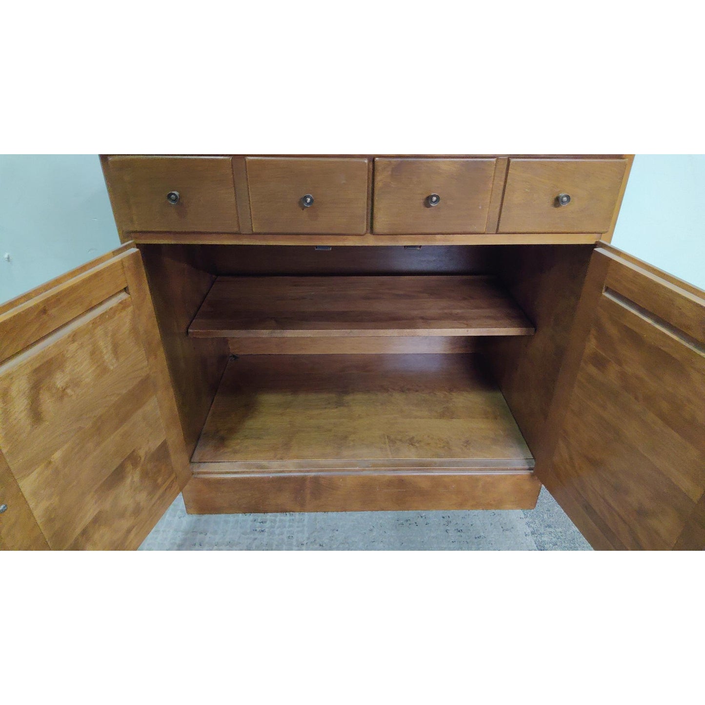 Ethan Allen Maple 2 Piece Bookcase Unit