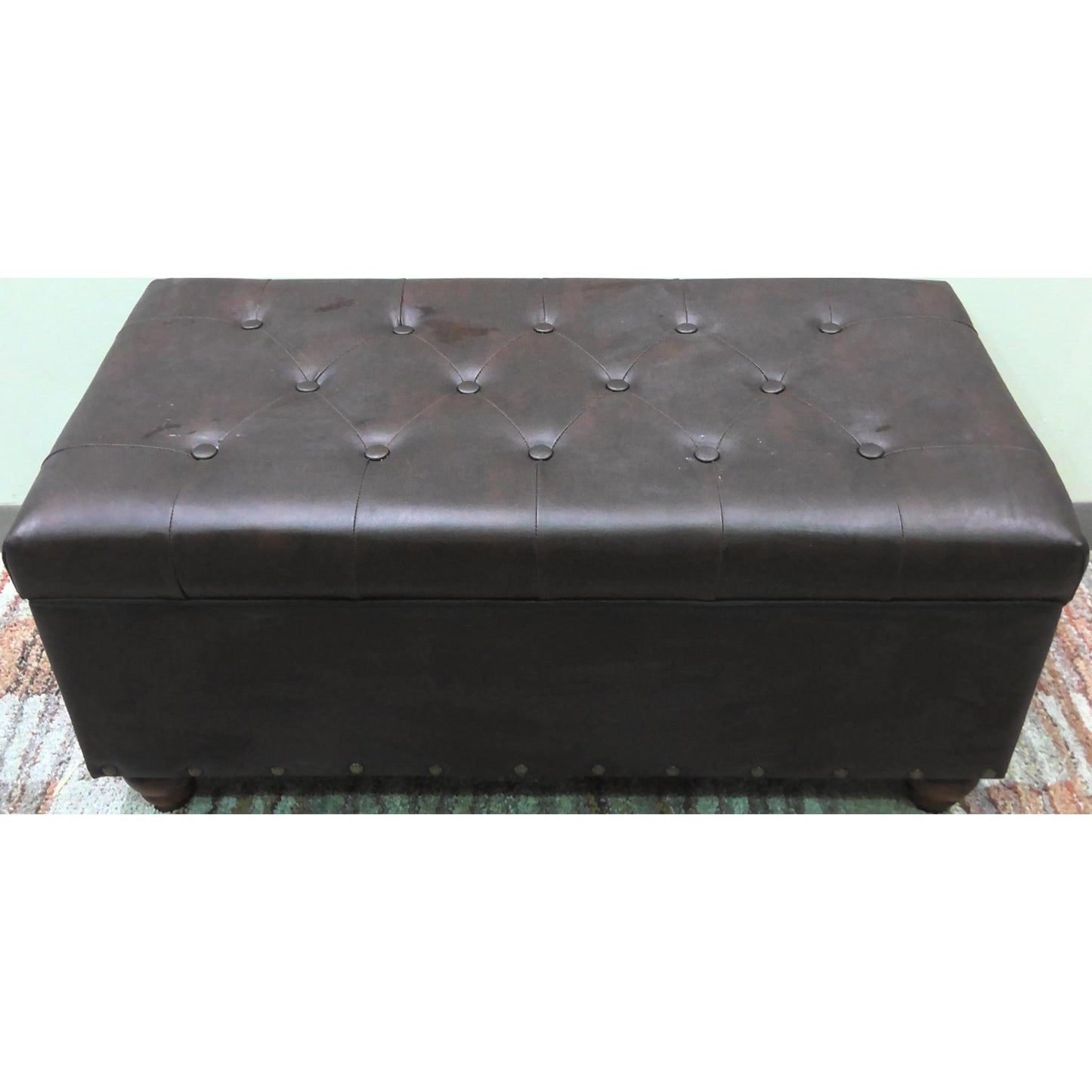 Large Leather Ottoman