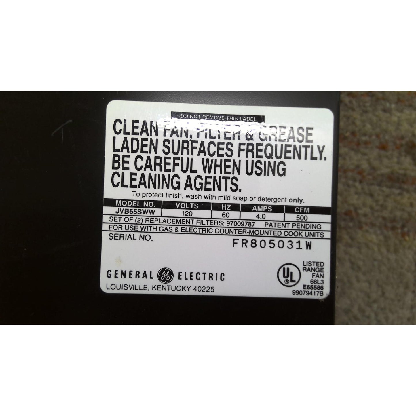 GE 36" Telescopic Downdraft System