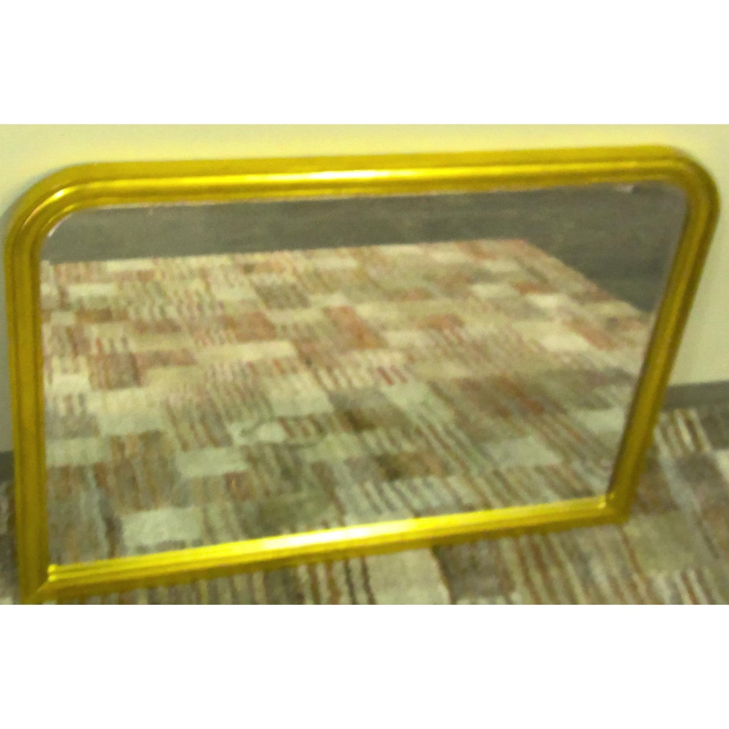 48" French-Style Brushed Brass Mantel Mirror