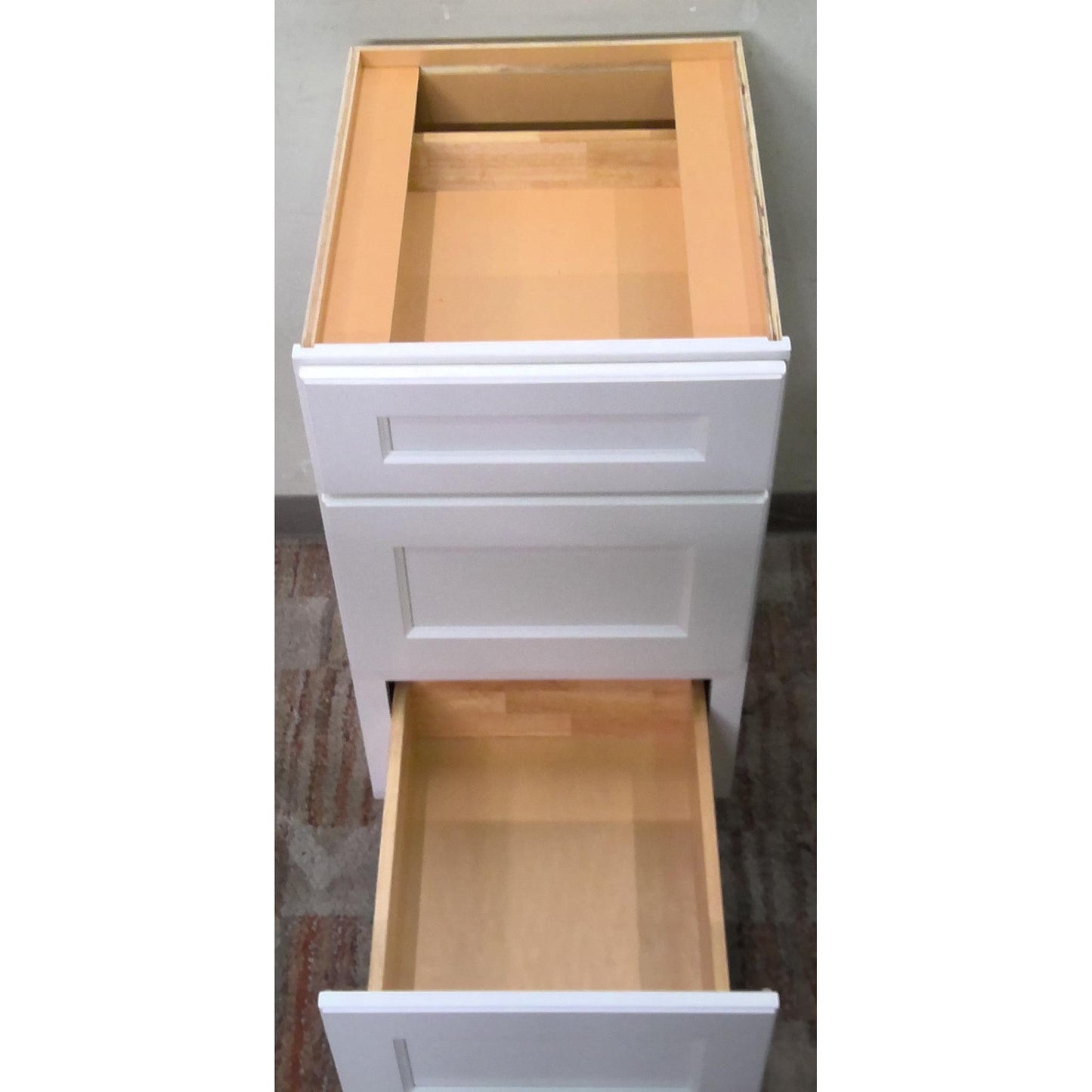18" White 3 Drawer Base Cabinet