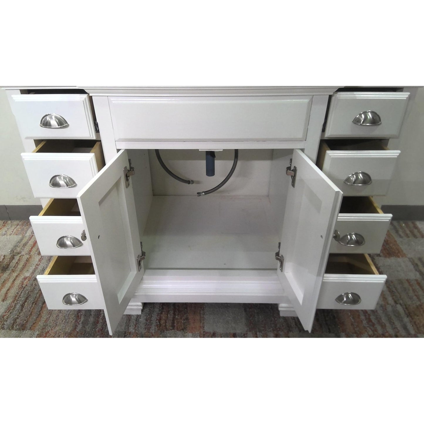 46" White Vanity with Marble Top