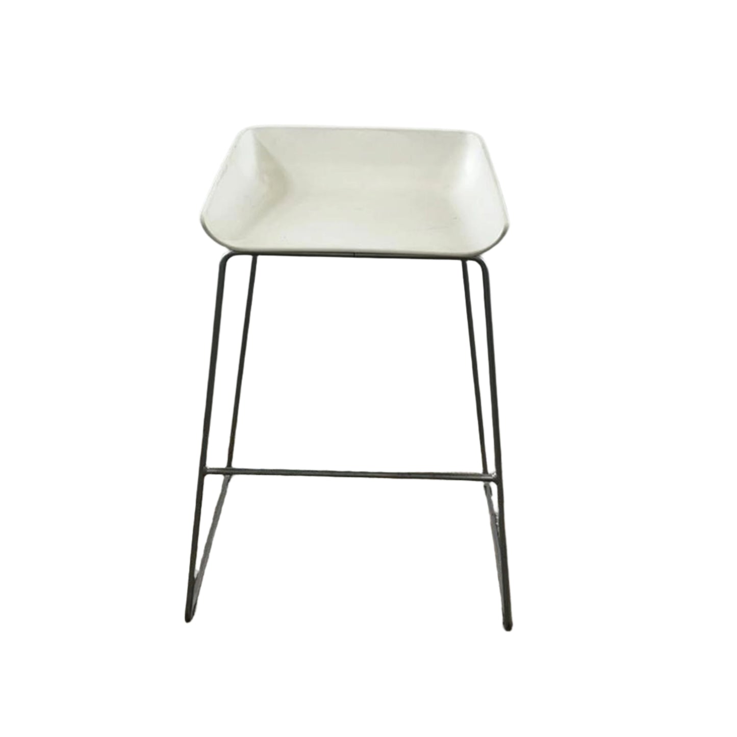 White Backless Barstool