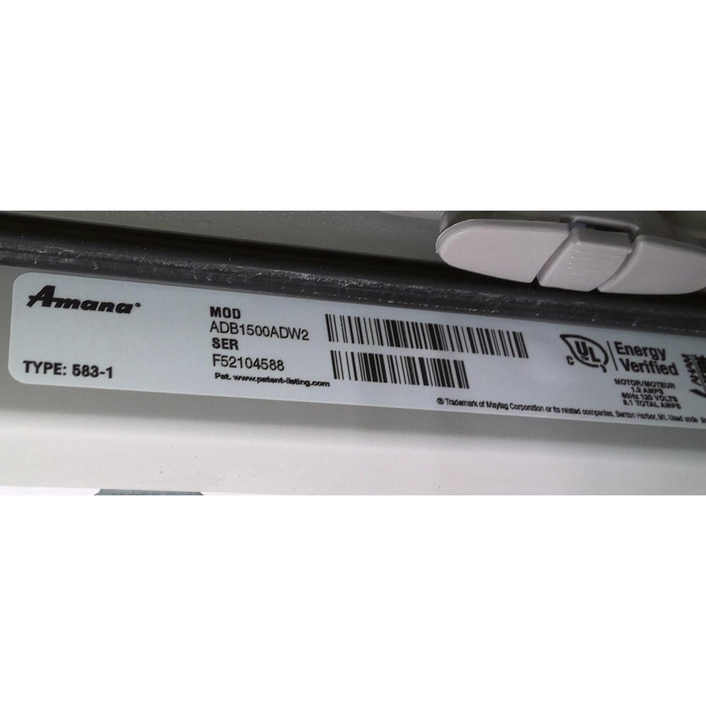 24" White Amana Dishwasher