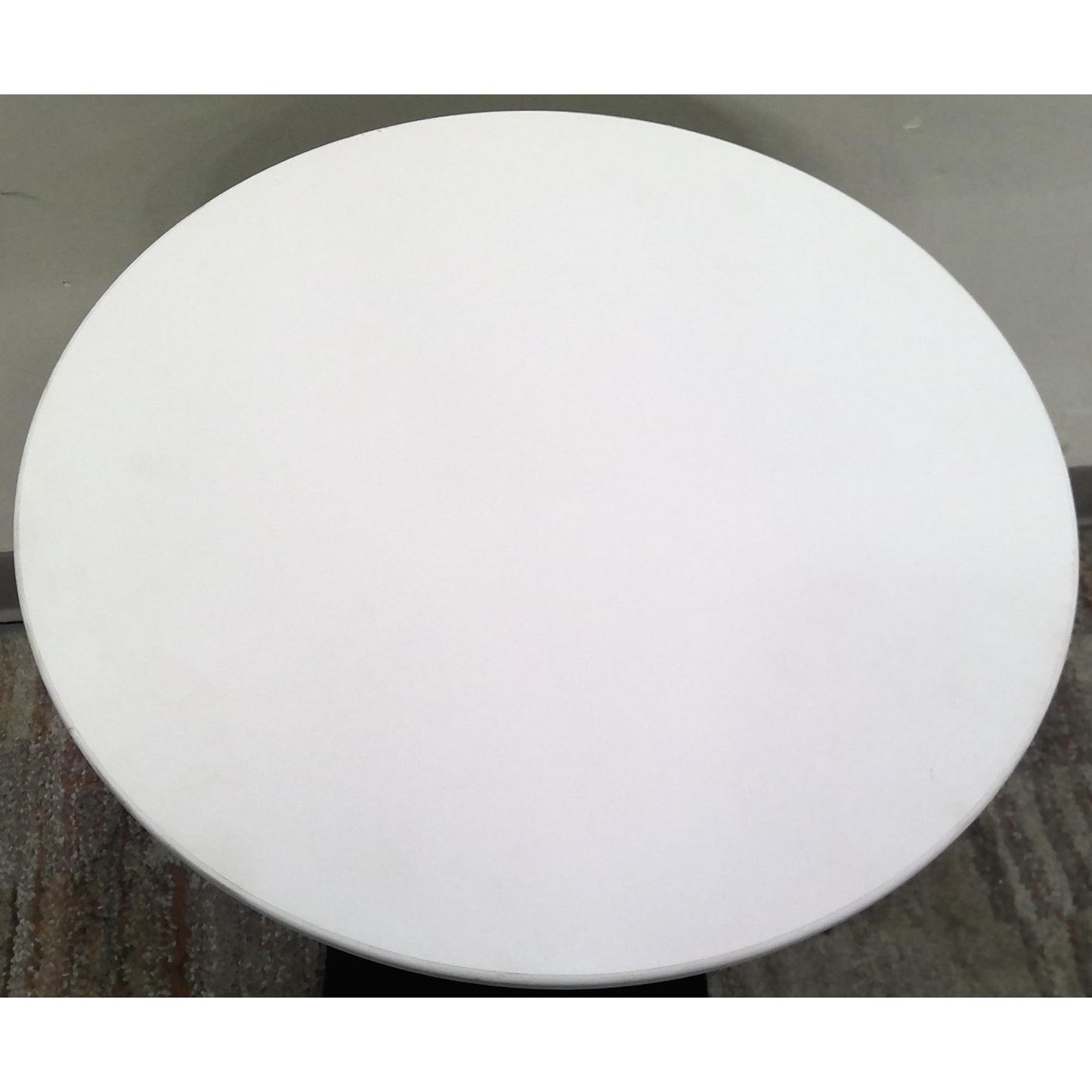 White Round End Table