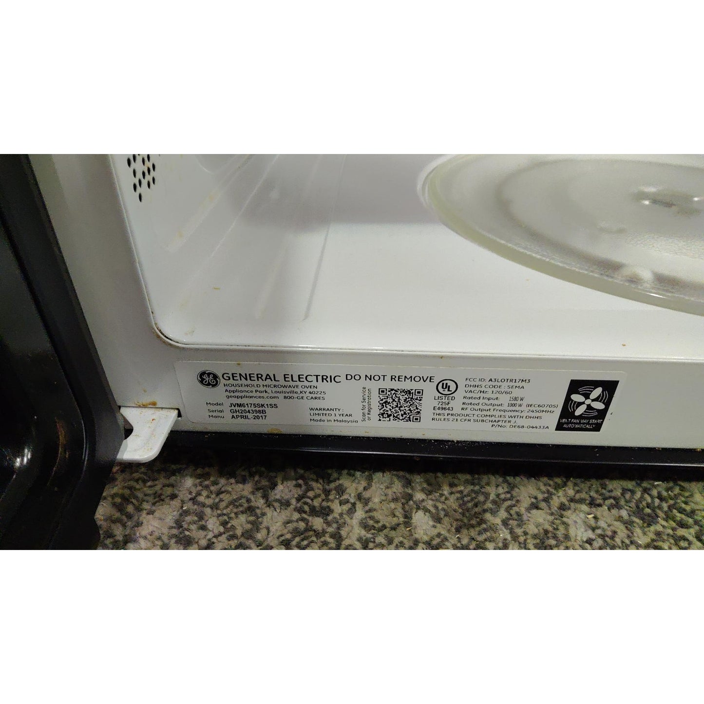 GE Over Range Microwave
