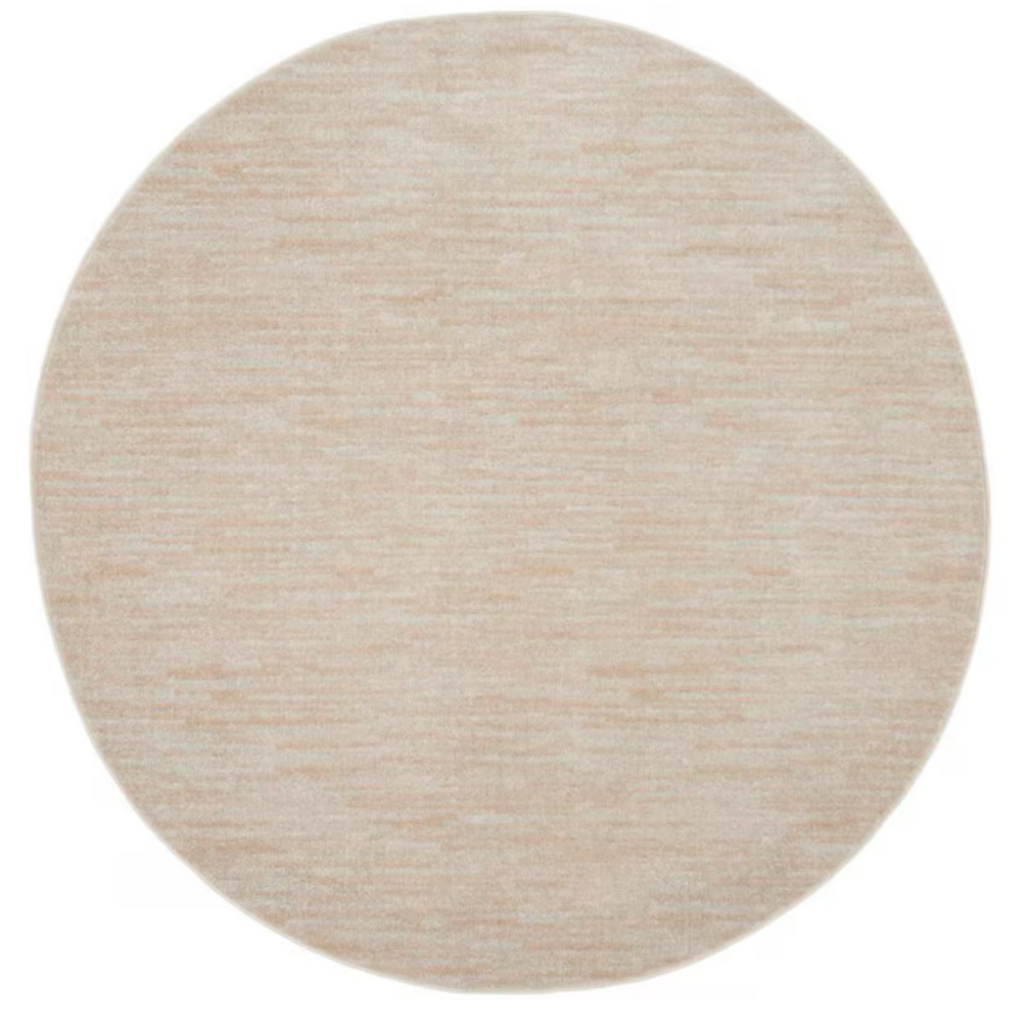 6 ft. x 6 ft Ivory Beige Round Solid Indoor/Outdoor Area Rug