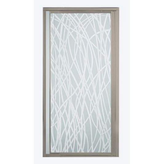 Sterling Vista 27.5-in to 31.25-in Brushed Nickel Pivot Shower Door