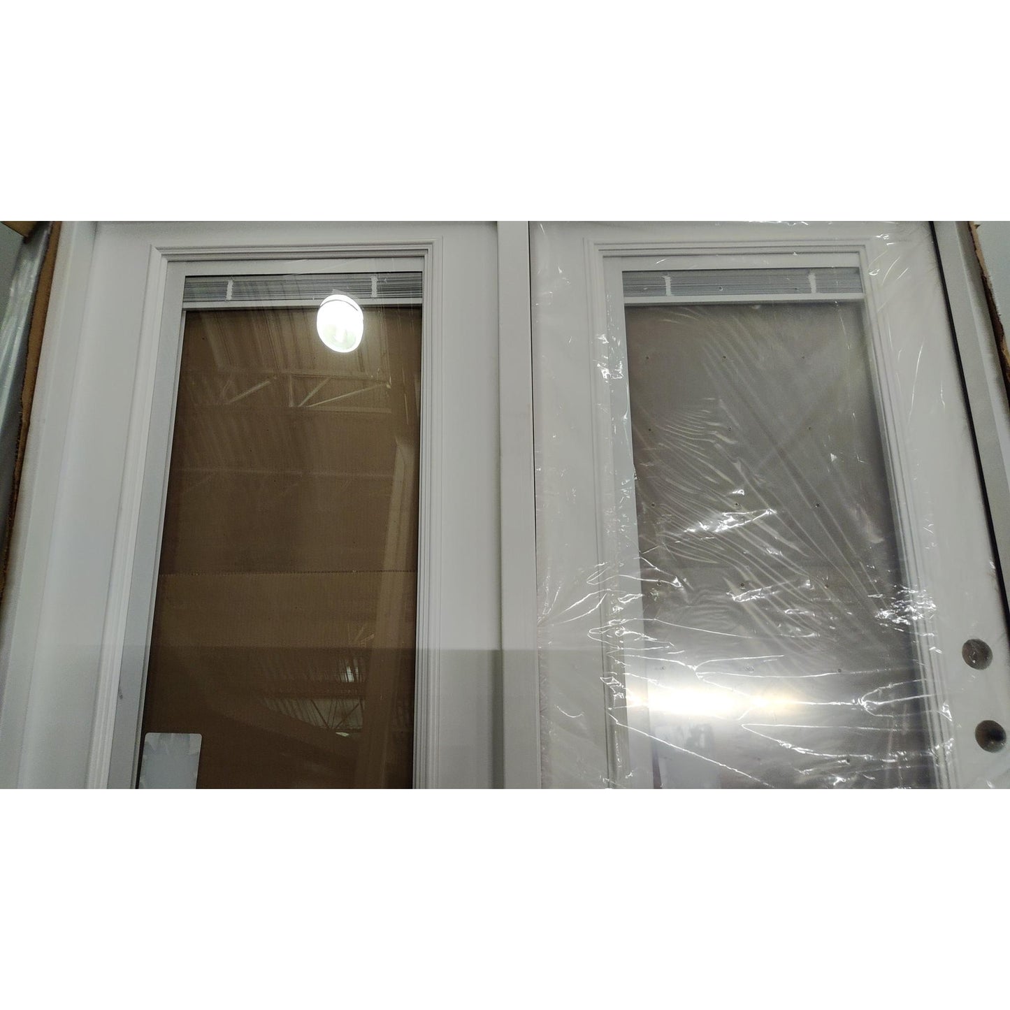 71" x 79" White Center Hinge Patio Door