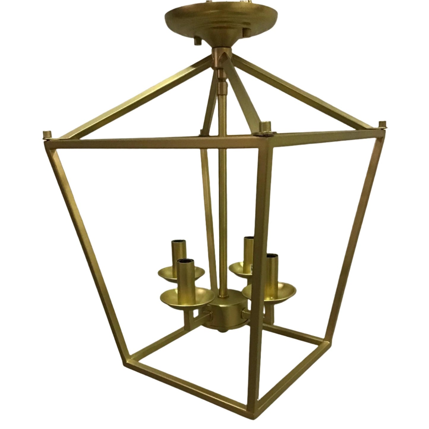4-Light Brushed Gold Semi-Flush Mount