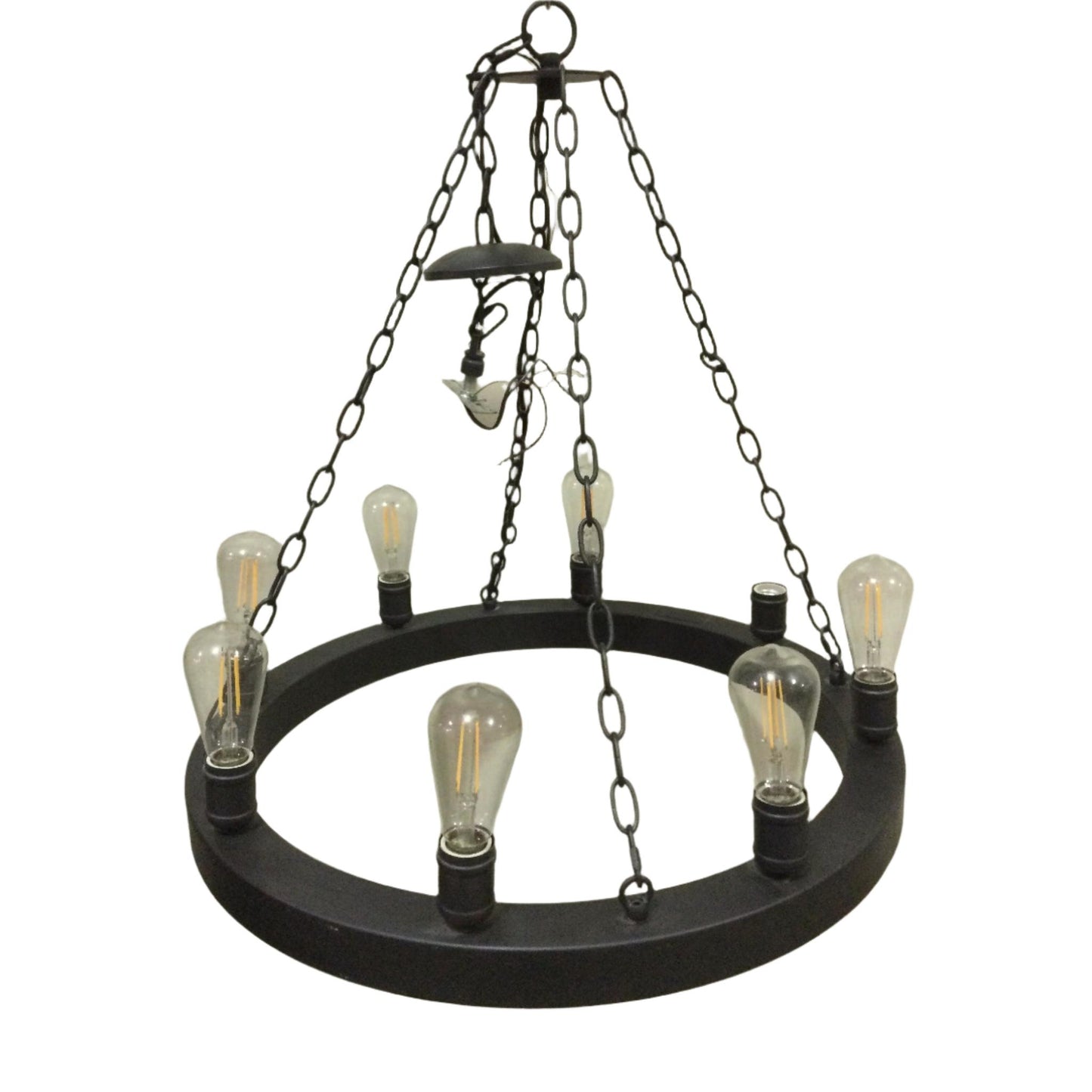 8-Light Wagon Wheel Chandelier