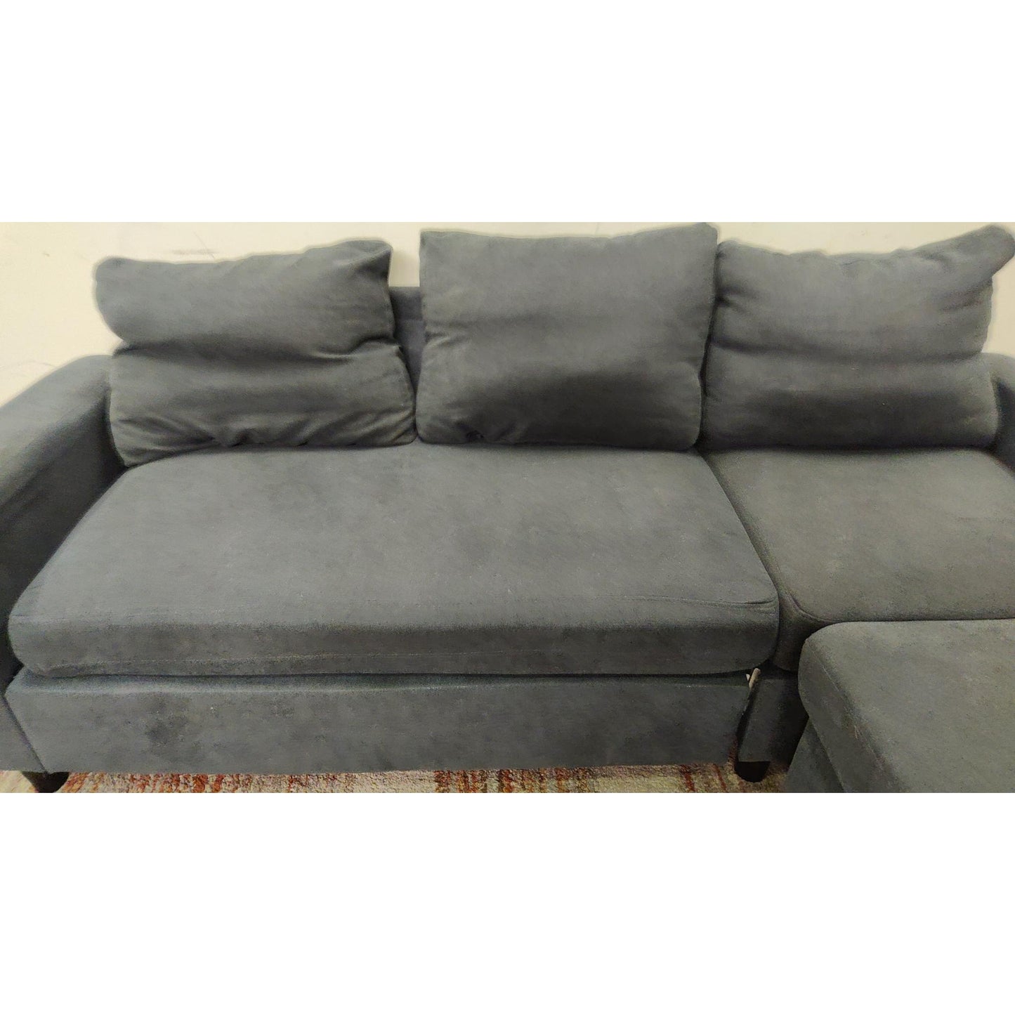 Gray Sectional Sofa with Ottoman