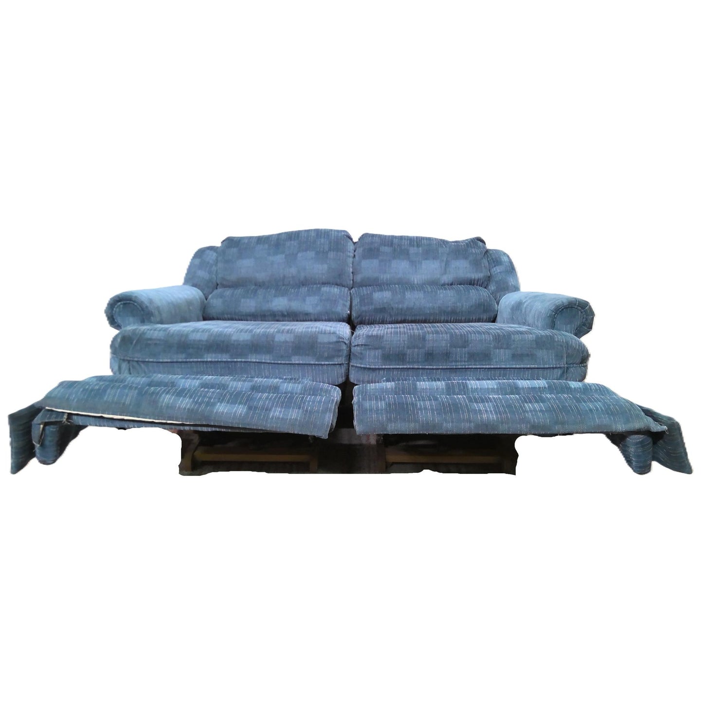 65" Blue Reclining Loveseat