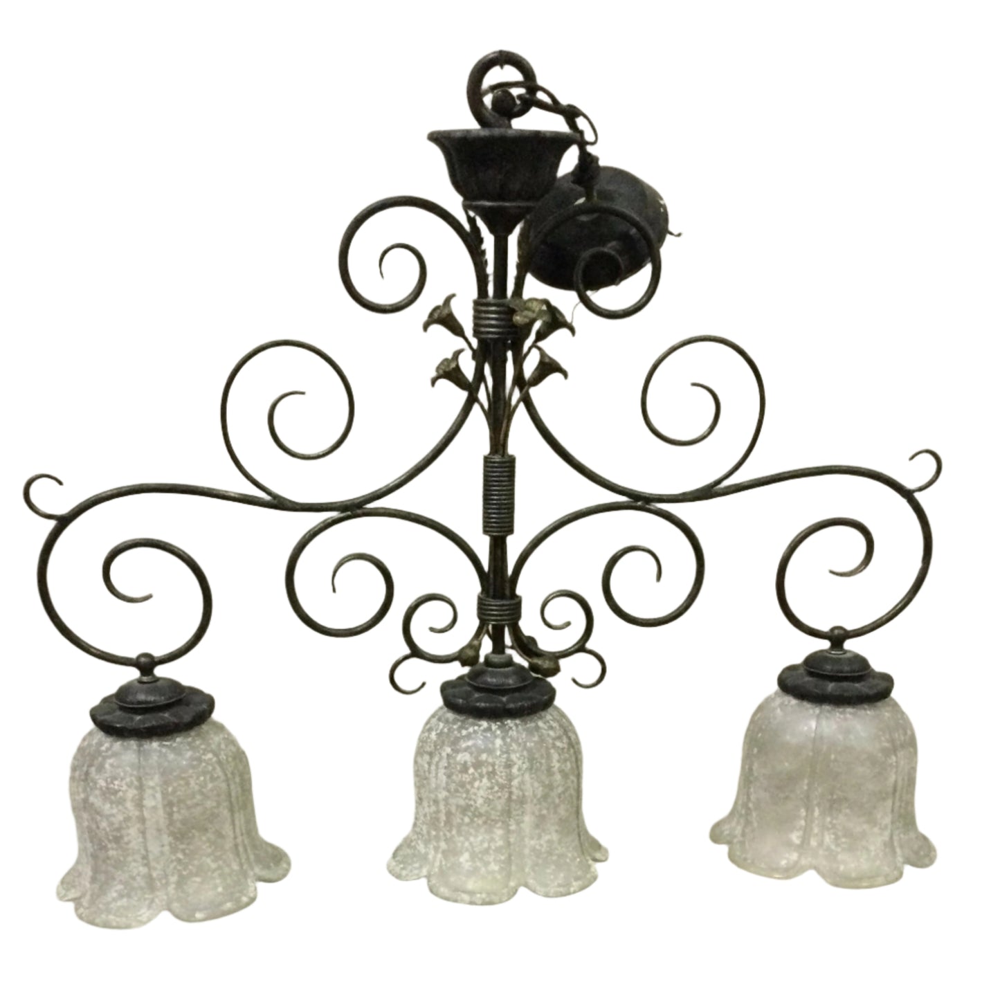 3-Light Iron Chandelier