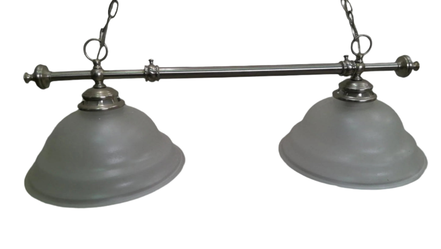Brushed Nickel Island/Billiard Pendant Light, close up